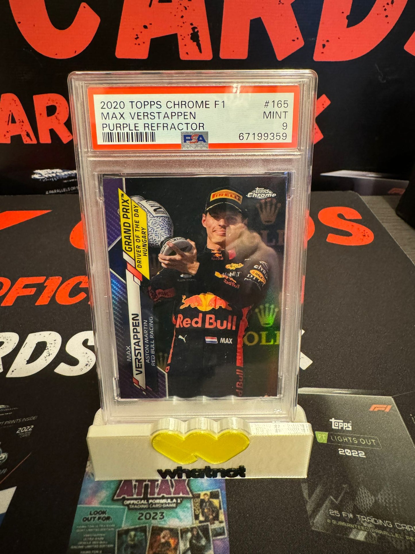 Max Verstappen D0TD Hungary 2019 - Chrome 2020 - Purple 004/399 #165 PSA 9 SLAB