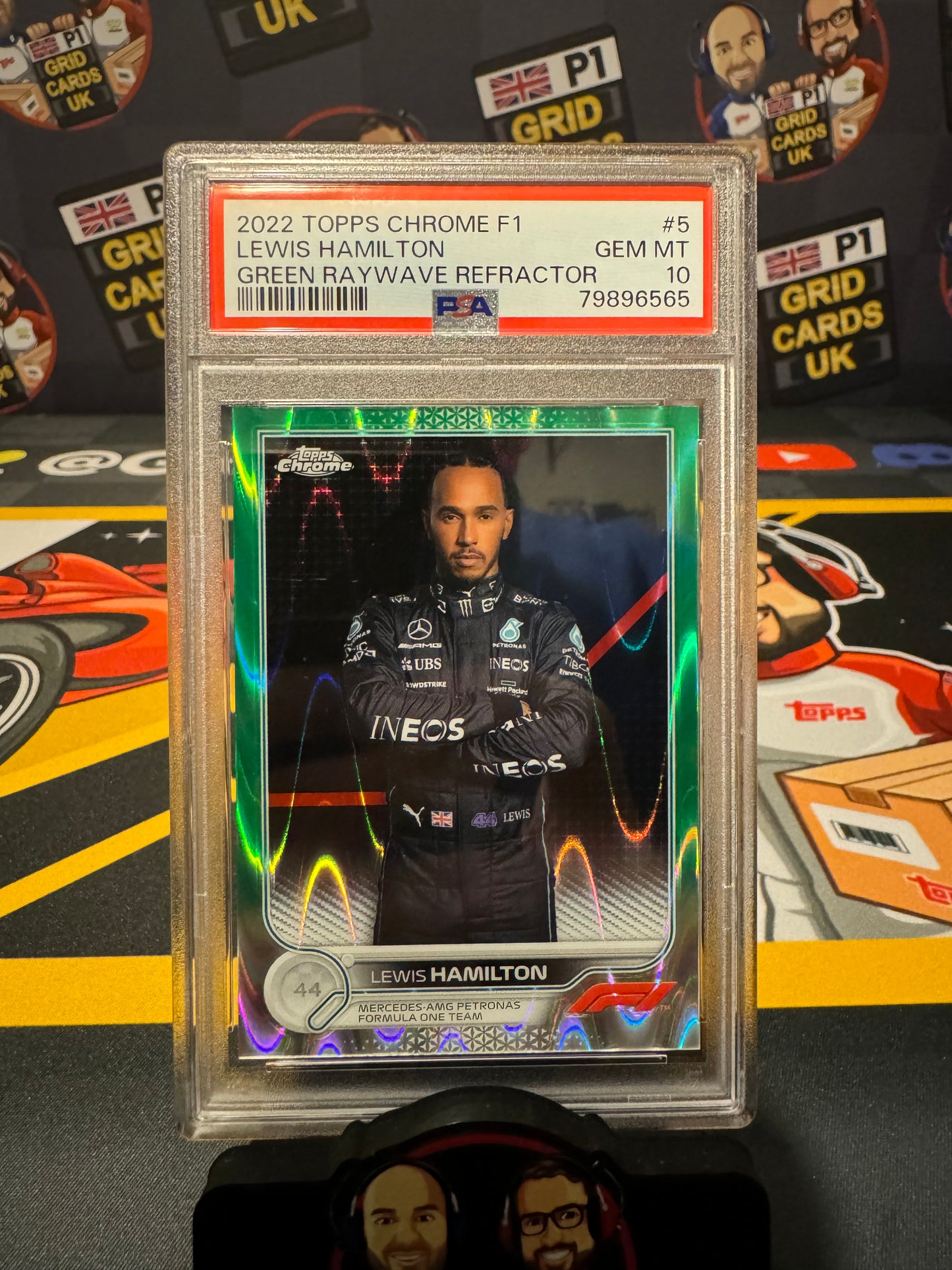 Lewis Hamilton 78/99 Green RayWave #5 - Chrome 2022 - PSA 10 SLAB