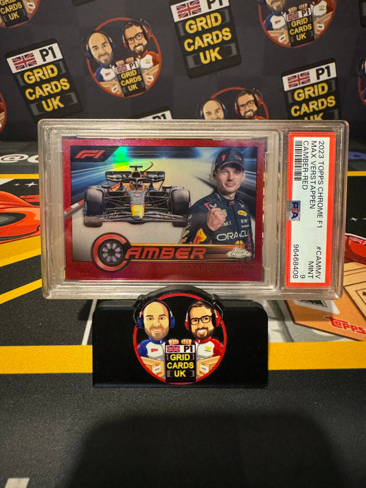 Max Verstappen 4/5 RED Camber - Chrome 2023 - PSA 9 SLAB