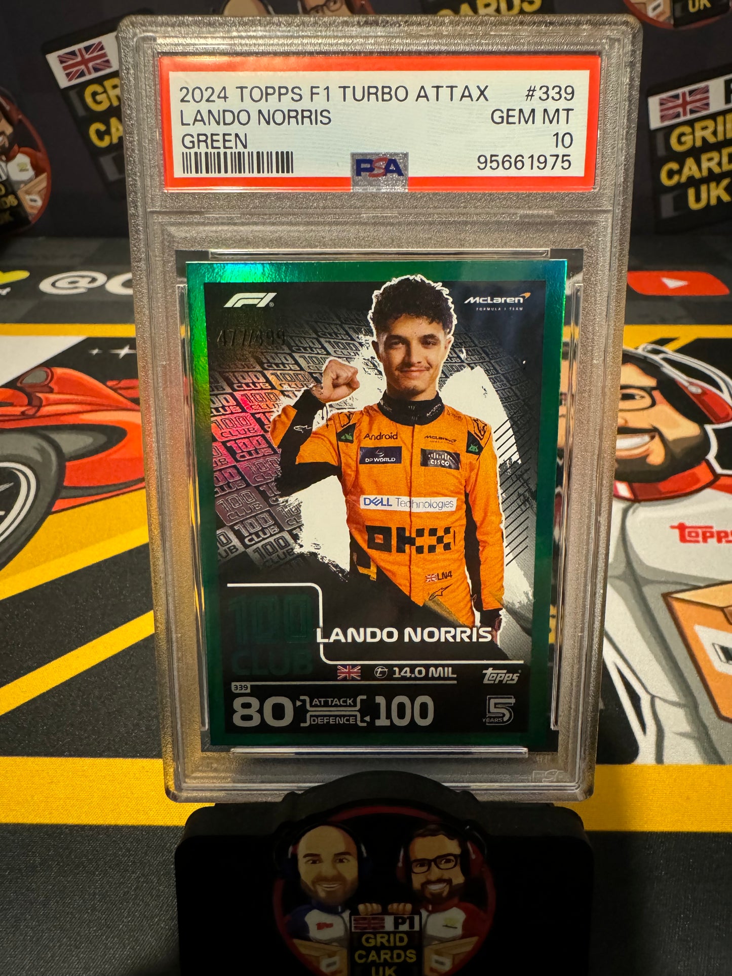 Lando Norris 477/499 Green #339 - Turbo Attax 2024 UK - PSA 10 SLAB