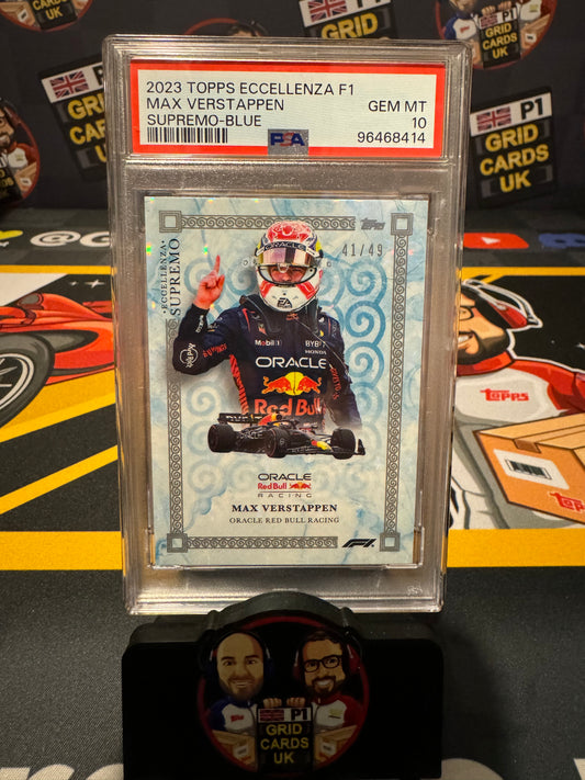 Max Verstappen 41/49 Blue Supremo - Eccellenza 2023 - PSA 10 SLAB