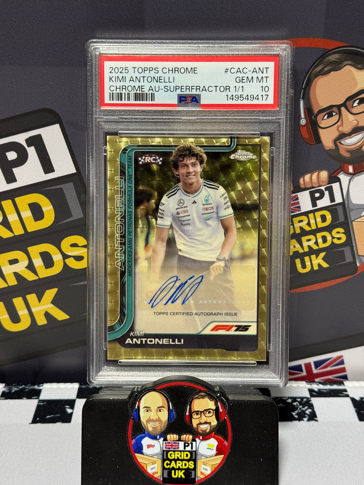 Kimi Antonelli AUTO SUPERFRACTOR 1/1 Rookie RC - Topps 2025 Chrome - PSA 10