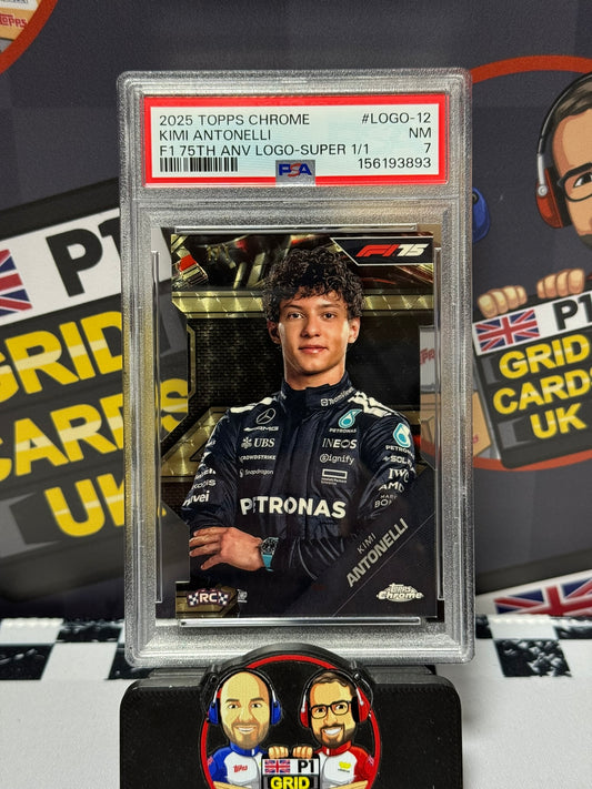 Kimi Antonelli SUPERFRACTOR 1/1 Rookie RC - Topps 2025 Chrome F1 75th Anniversary Logo