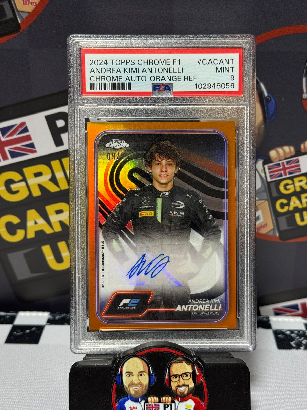 Kimi Antonelli AUTO ORANGE 09/25 - Topps 2024 Chrome F2 Autograph - PSA 9
