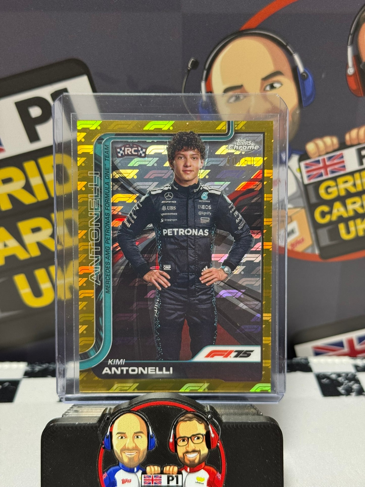 Kimi Antonelli GOLD 40/50 Rookie RC - Topps 2025 Chrome Logofractor Portrait