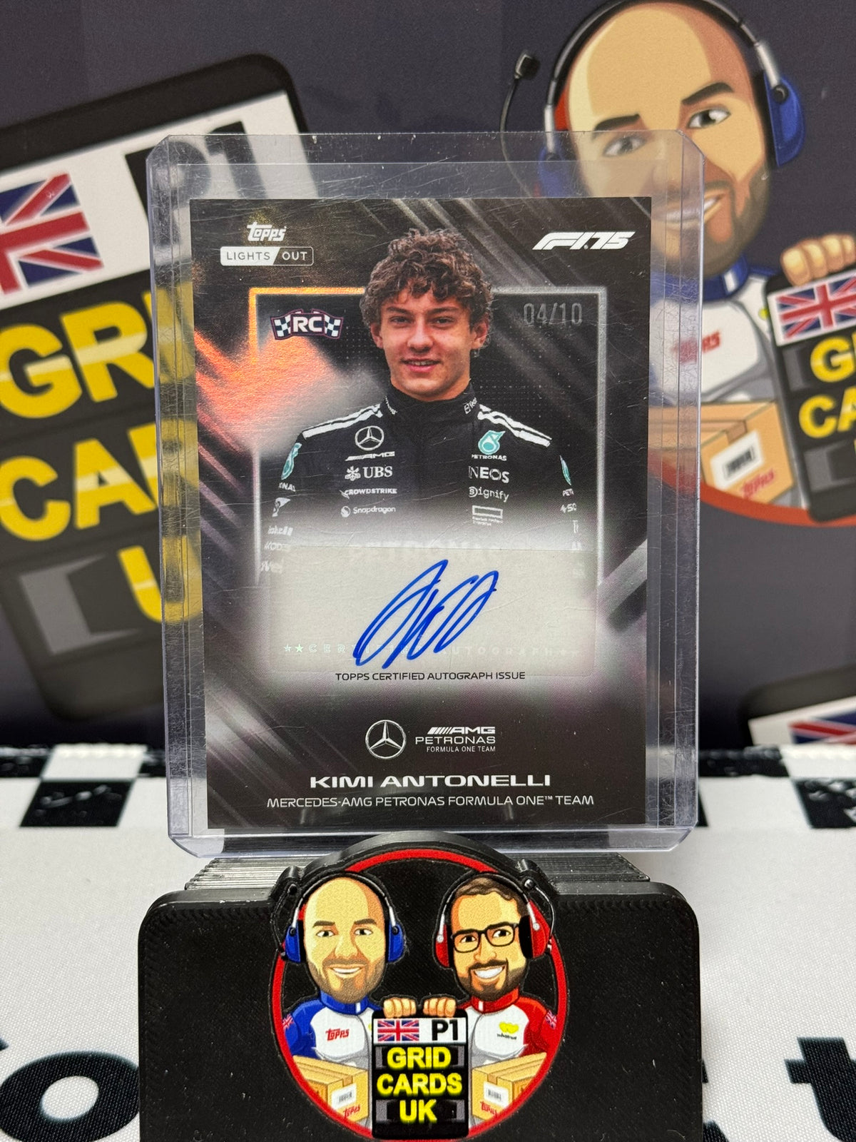 Kimi Antonelli AUTO BLACK 04/10 Rookie RC - Topps 2025 Lights Out Drivers