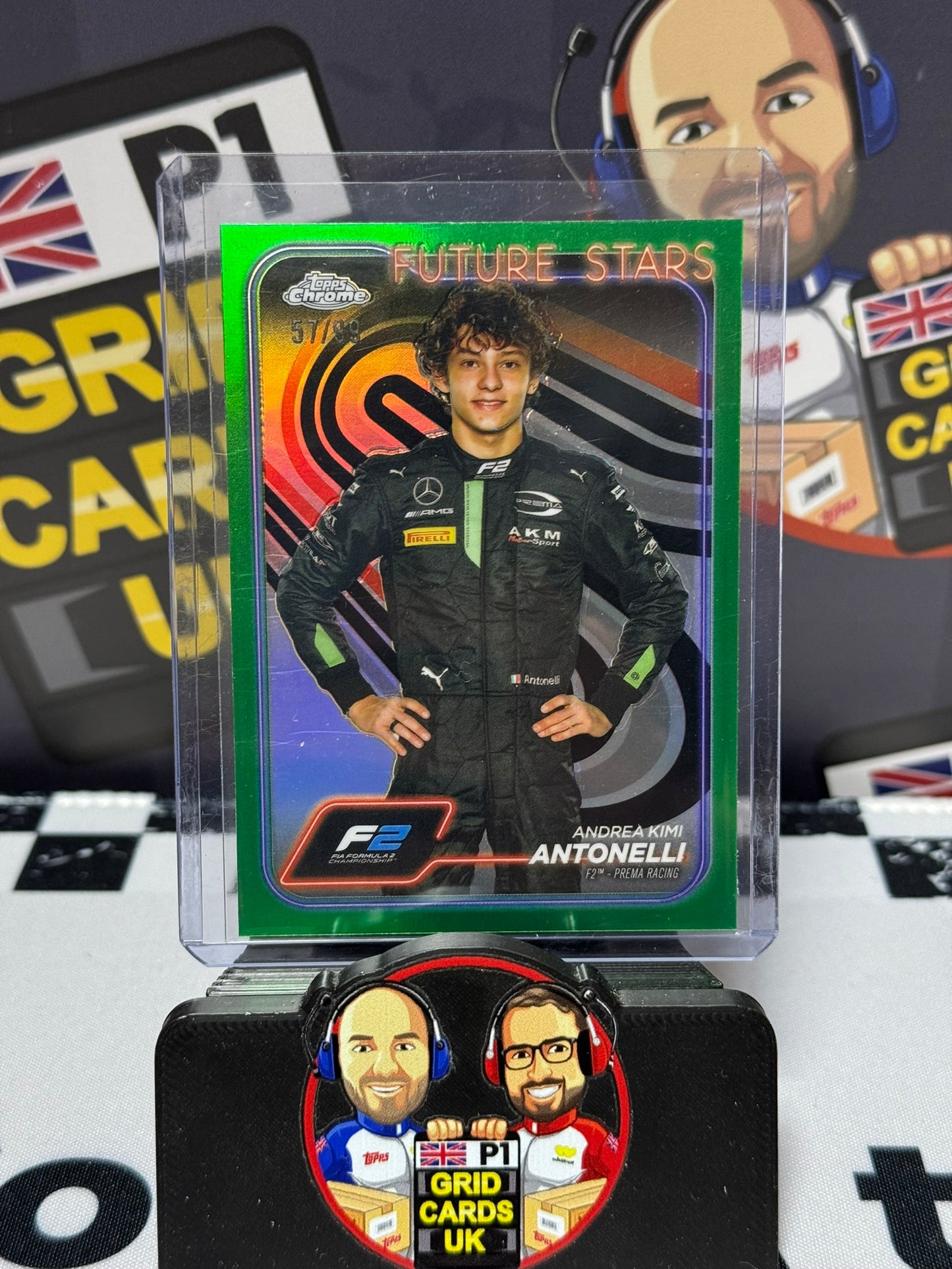 Kimi Antonelli GREEN 57/99 - Topps 2024 Chrome F2 Future Stars Portrait