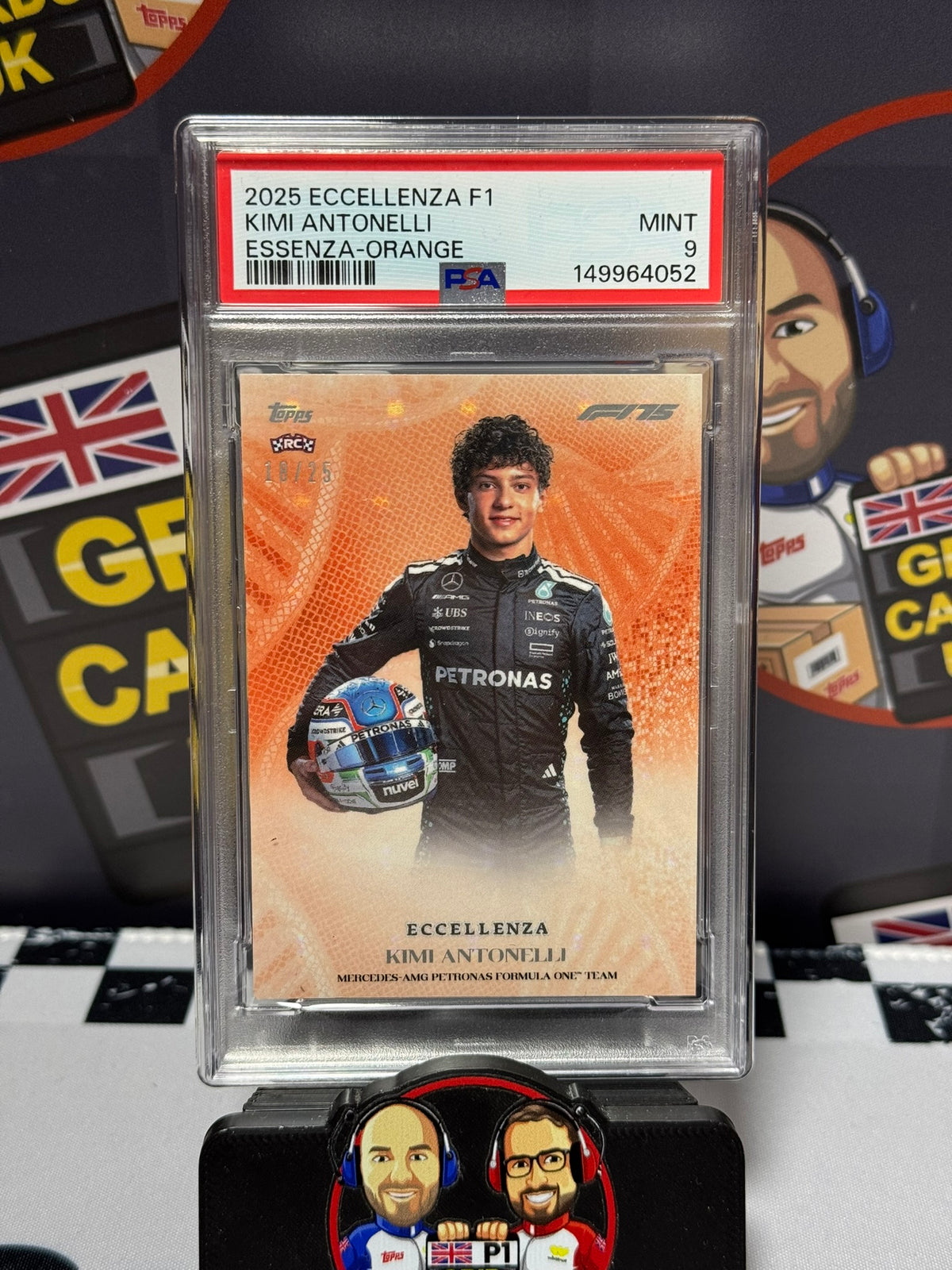 Kimi Antonelli ORANGE 18/25 Rookie RC - Topps 2025 Eccellenza Essenza - PSA 9