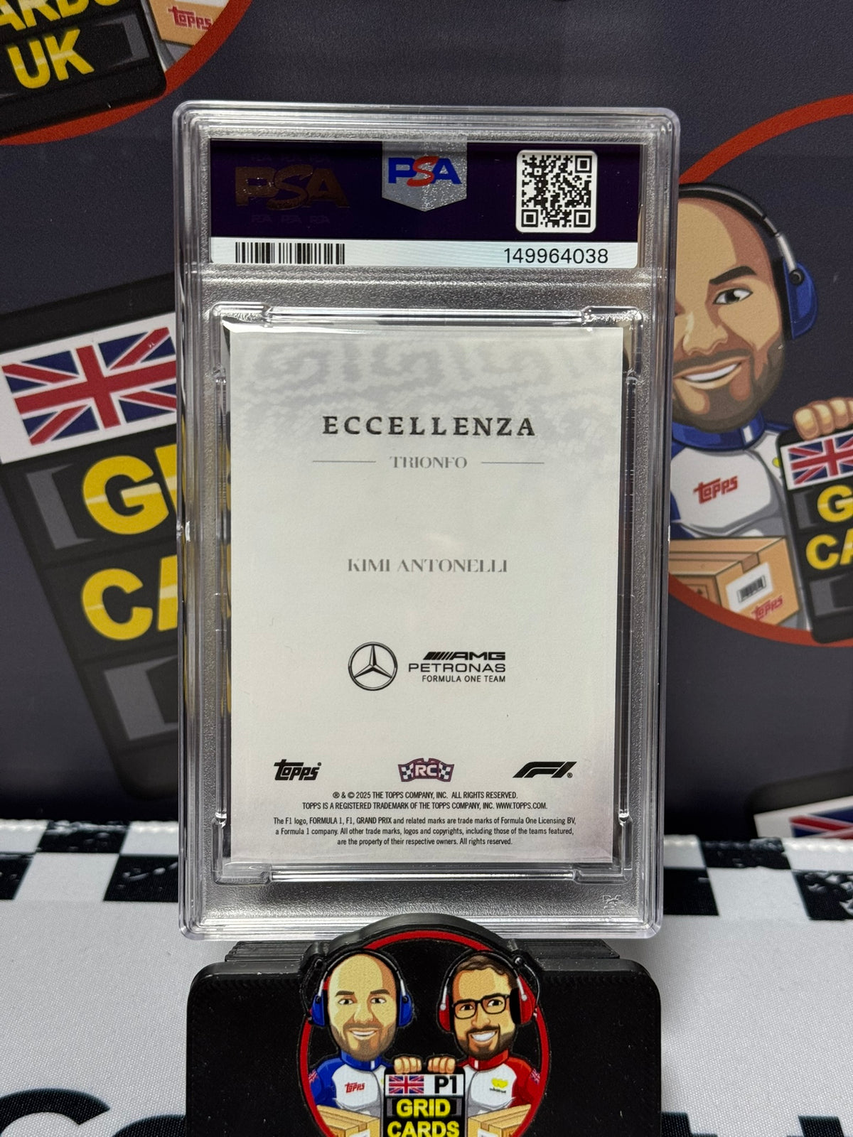 Kimi Antonelli ORANGE 08/25 Rookie RC - Topps 2025 Eccellenza Trionfo - PSA 9