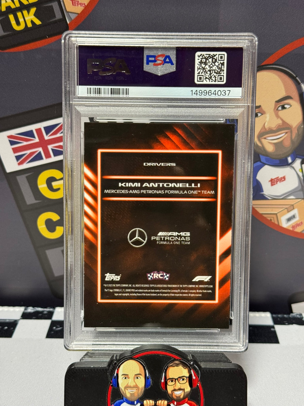 Kimi Antonelli ORANGE 08/25 Rookie RC - Topps 2025 Lights Out Drivers Portrait - PSA 8