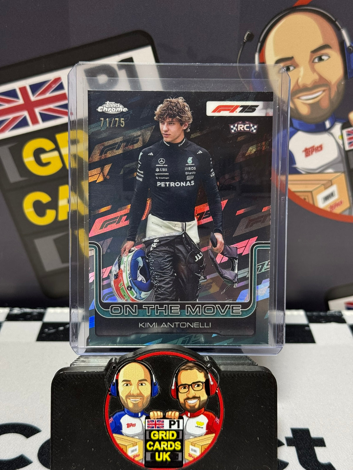 Kimi Antonelli On the Move F175 REFRACTOR 71/75 Rookie RC - Topps 2025 Chrome