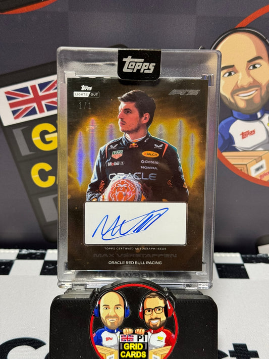 Max Verstappen ON-CARD AUTO GOLD 1/1 - Topps 2025 Lights Out