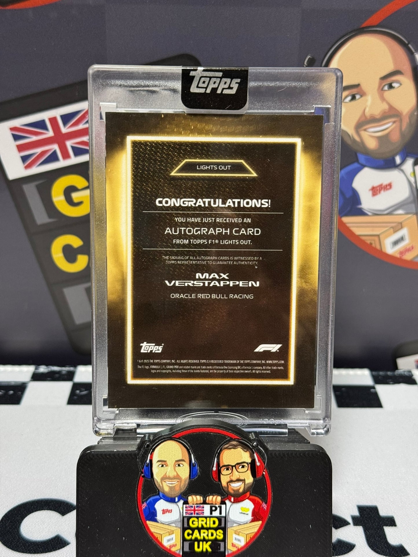 Max Verstappen ON-CARD AUTO GOLD 1/1 - Topps 2025 Lights Out