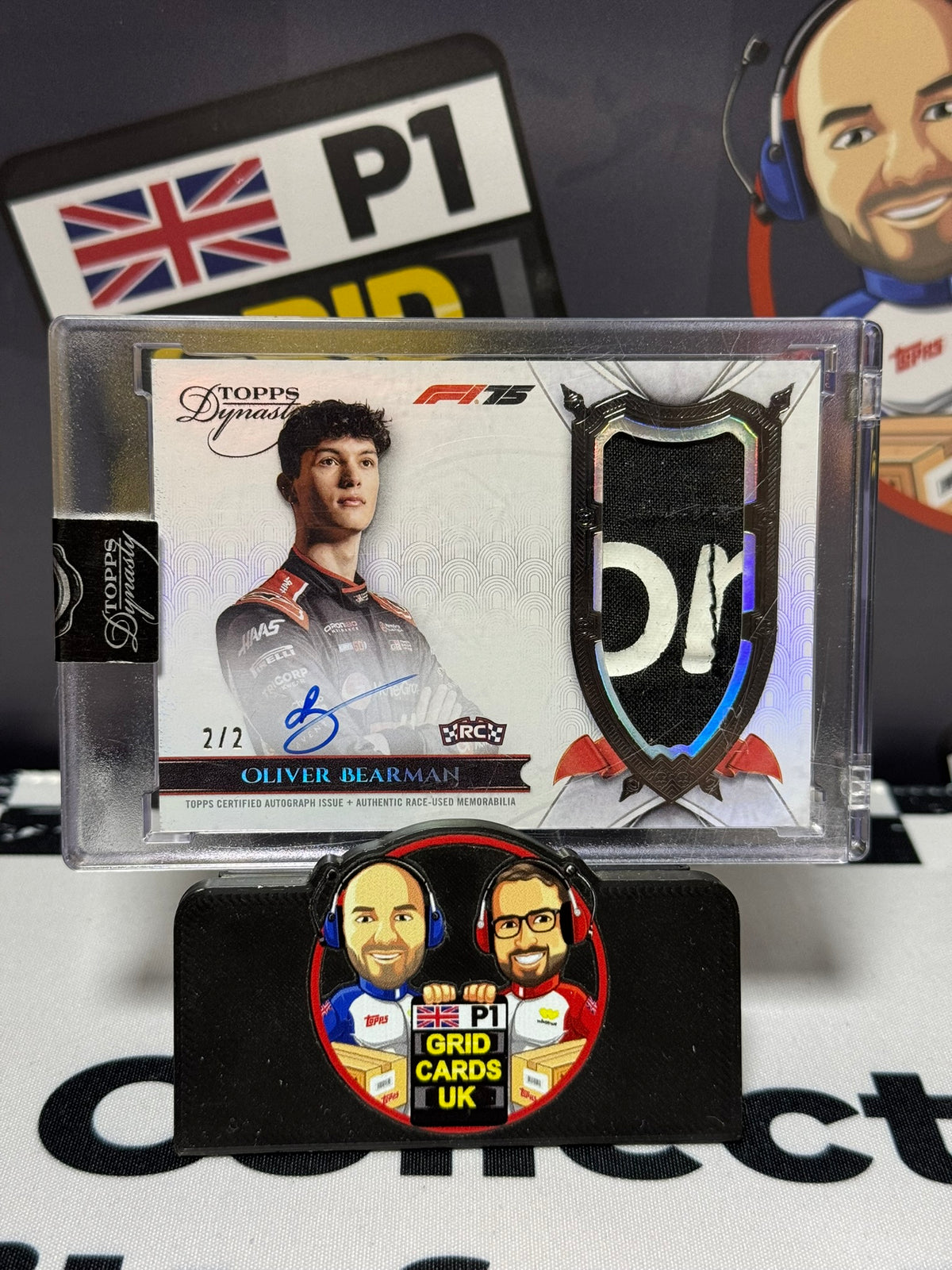 Oliver Bearman Patch AUTO BLACK 2/2 Rookie RC - Topps 2025 Dynasty