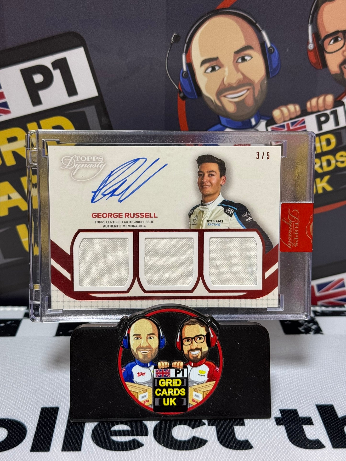 George Russell Triple Relic AUTO RED 3/5 - Topps 2021 Dynasty