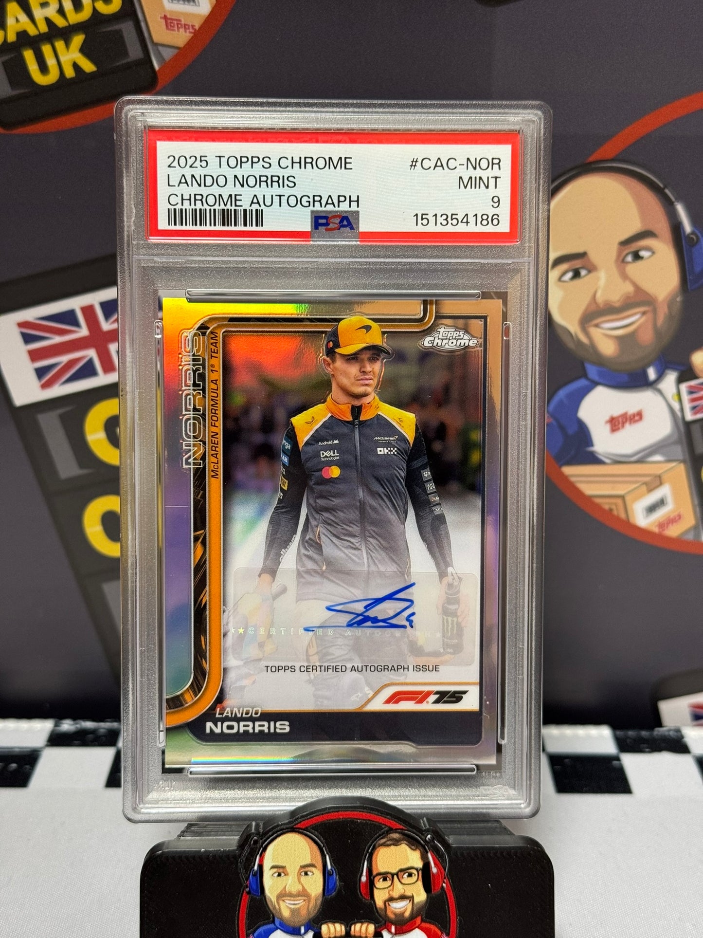 Lando Norris AUTO - Topps 2025 Chrome - PSA 9
