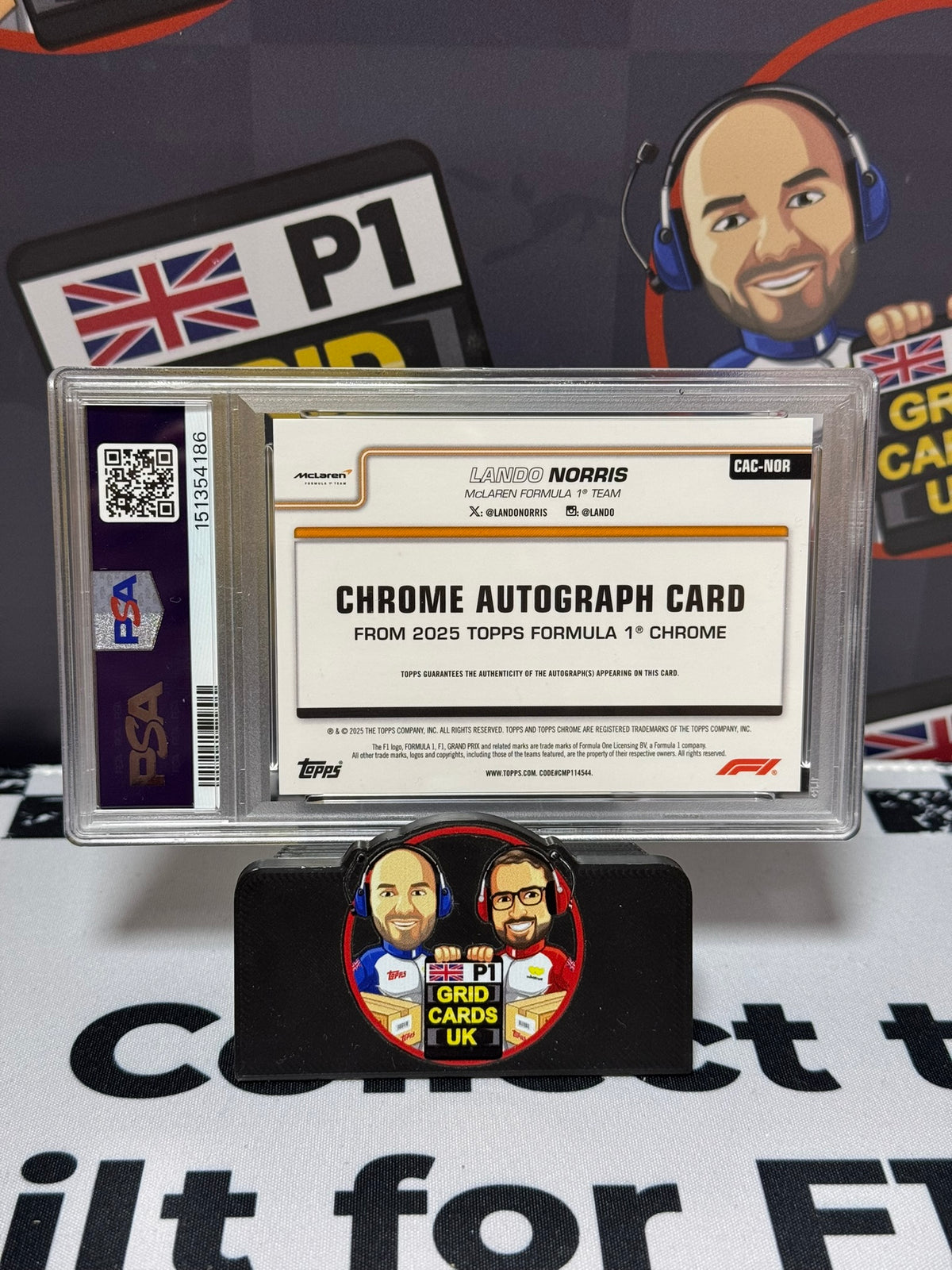 Lando Norris AUTO - Topps 2025 Chrome - PSA 9