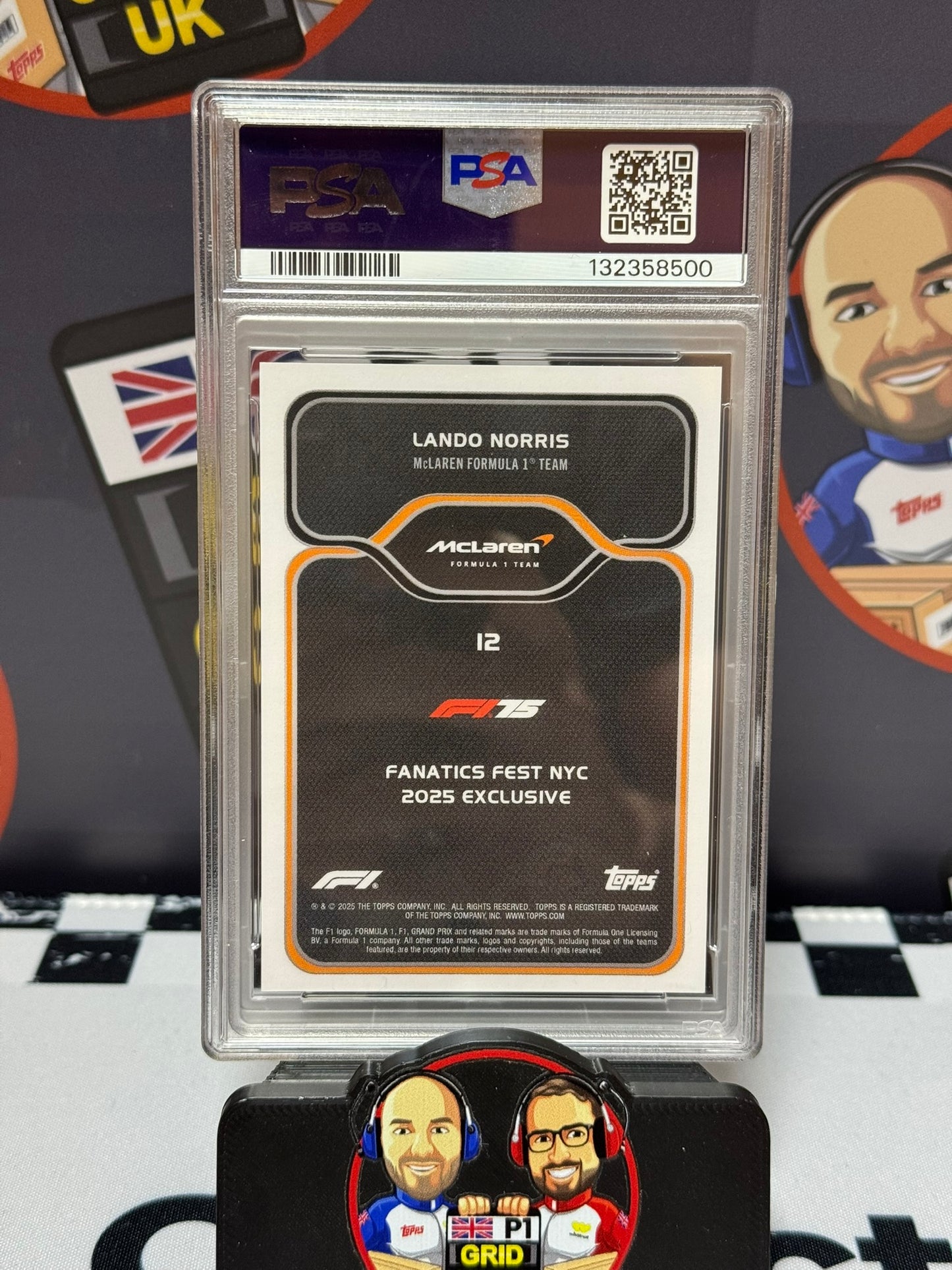 Lando Norris BIG APPLE RED - Topps 2025 Fanatics Fest NYC - PSA 8