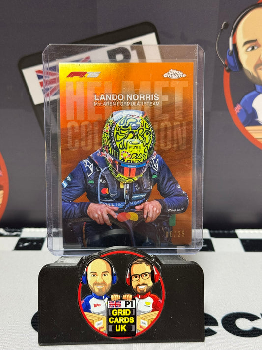 Lando Norris Helmet Collection ORANGE 08/25 - Topps 2025 Chrome