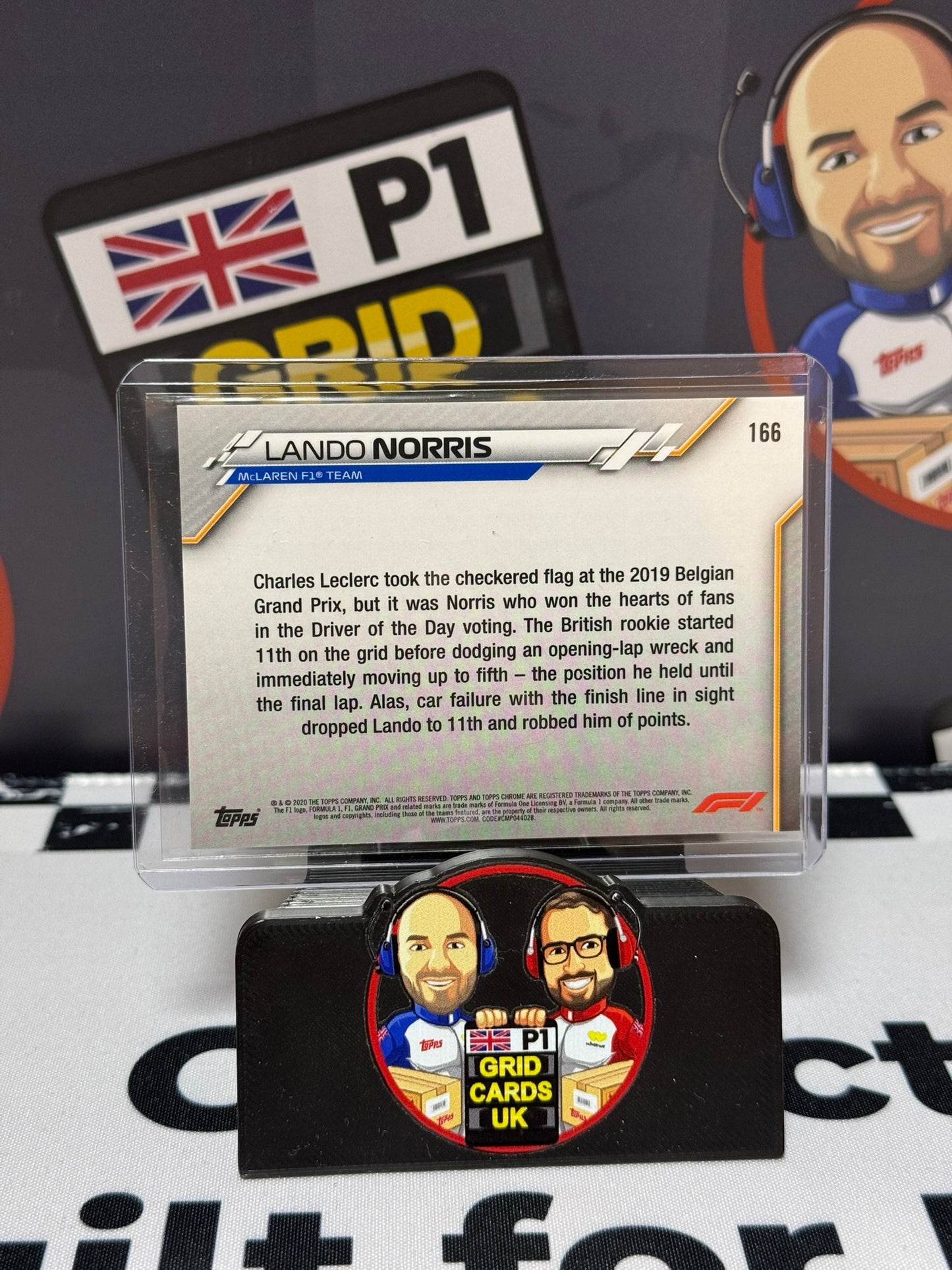 Lando Norris Driver of the Day ORANGE 70th Anniversary #166 - Topps 2020 Chrome
