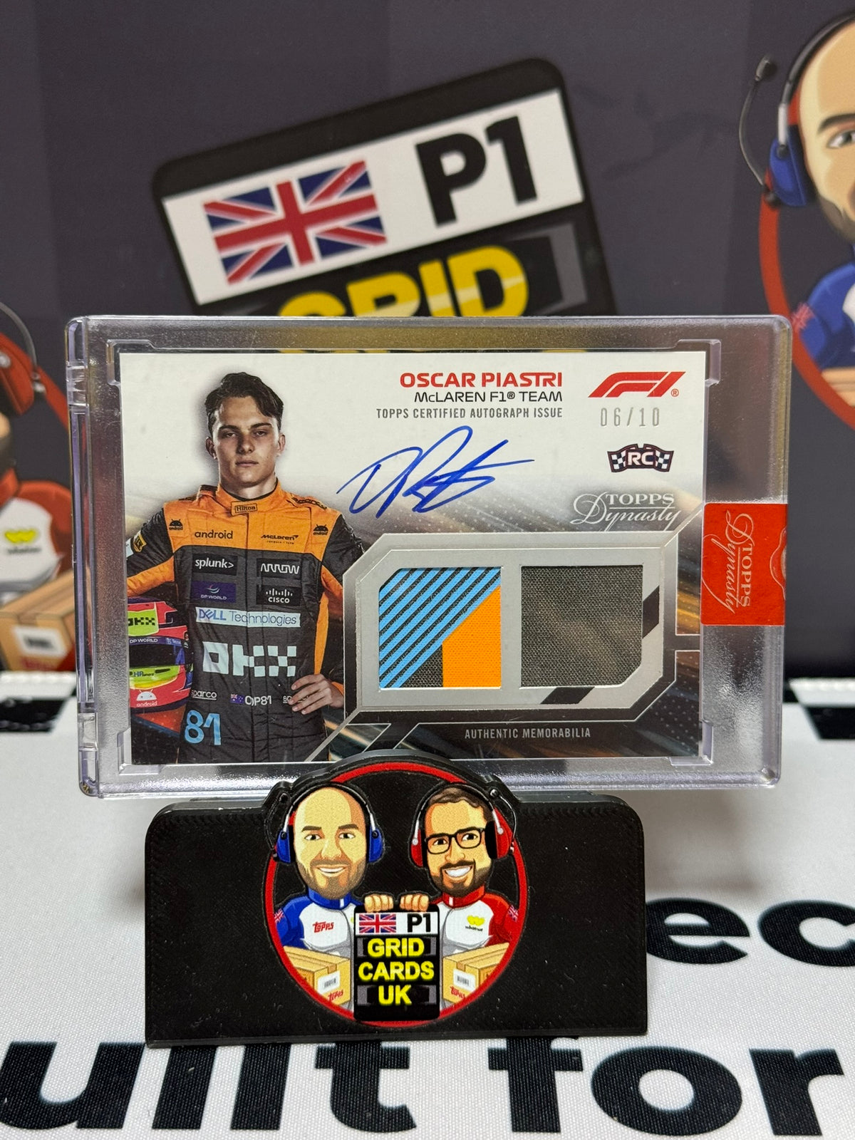 Oscar Piastri Dual Relic AUTO 06/10 Rookie RC - Topps 2023 Dynasty