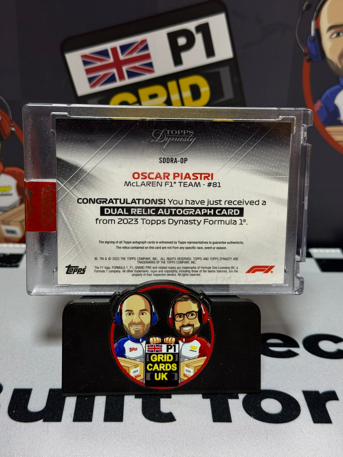 Oscar Piastri Dual Relic AUTO 06/10 Rookie RC - Topps 2023 Dynasty