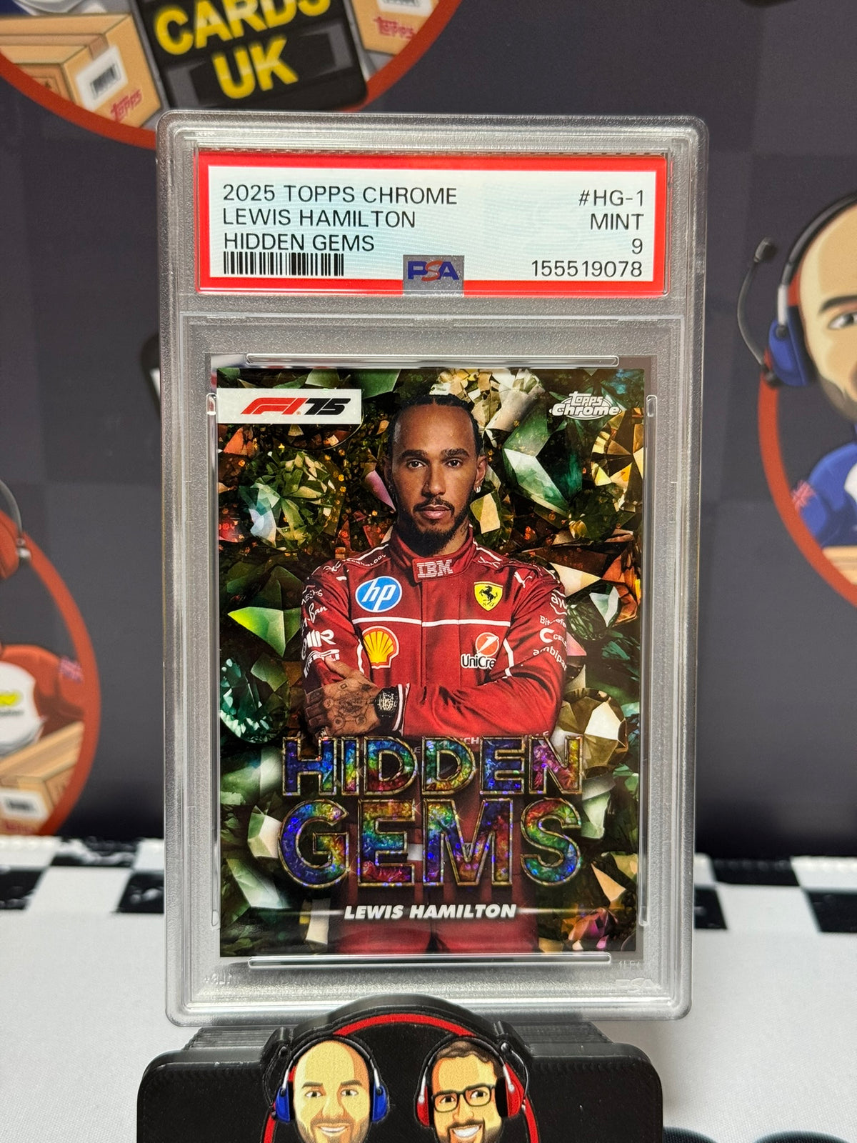 Lewis Hamilton Hidden Gems Ferrari Portrait - Topps 2025 Chrome - PSA 9
