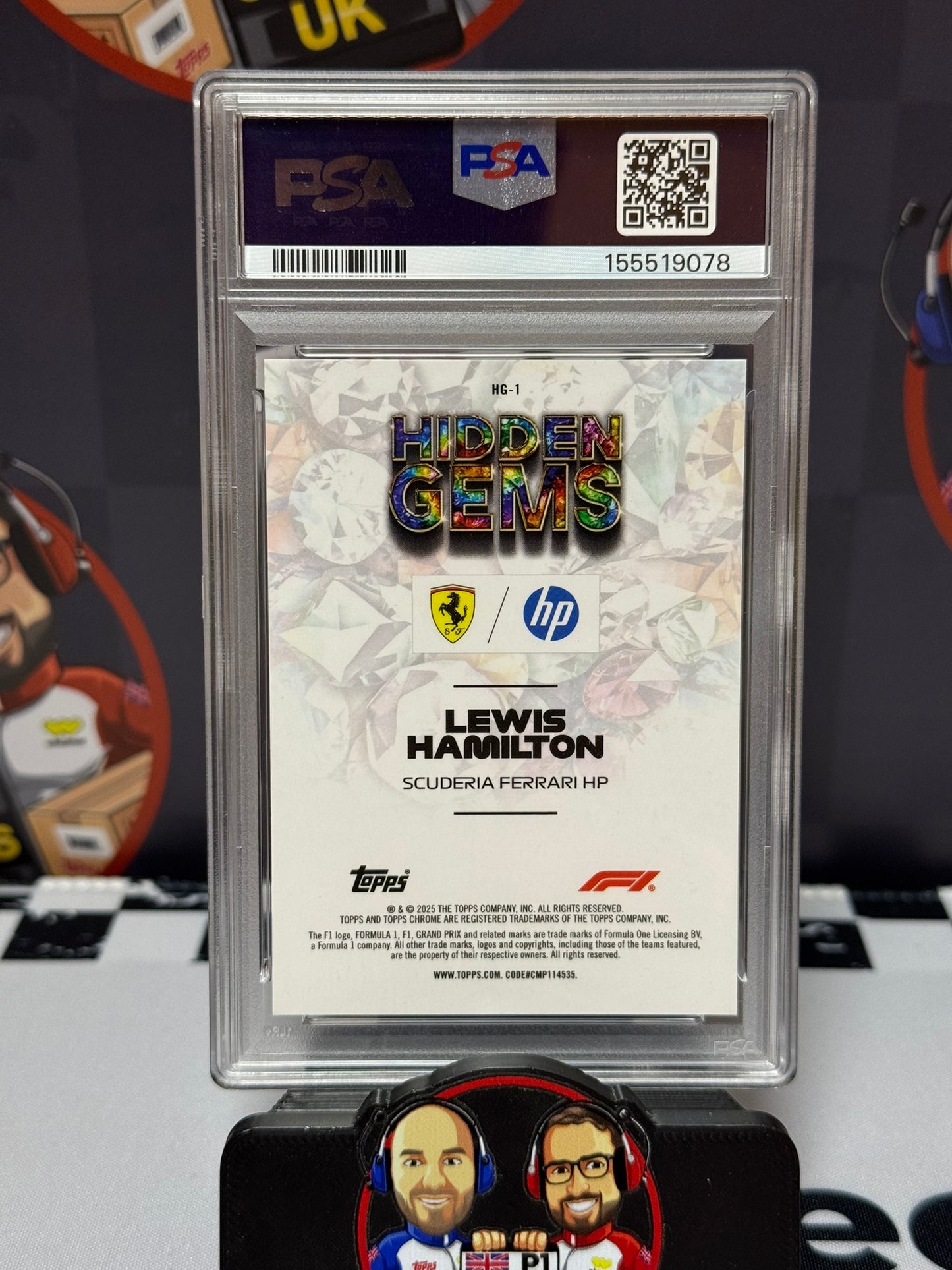 Lewis Hamilton Hidden Gems Ferrari Portrait - Topps 2025 Chrome - PSA 9