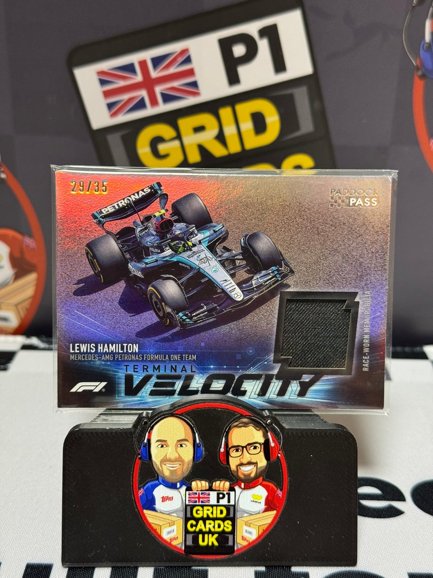 Lewis Hamilton Terminal Velocity Relic 29/35 - Topps 2024 Paddock Pass