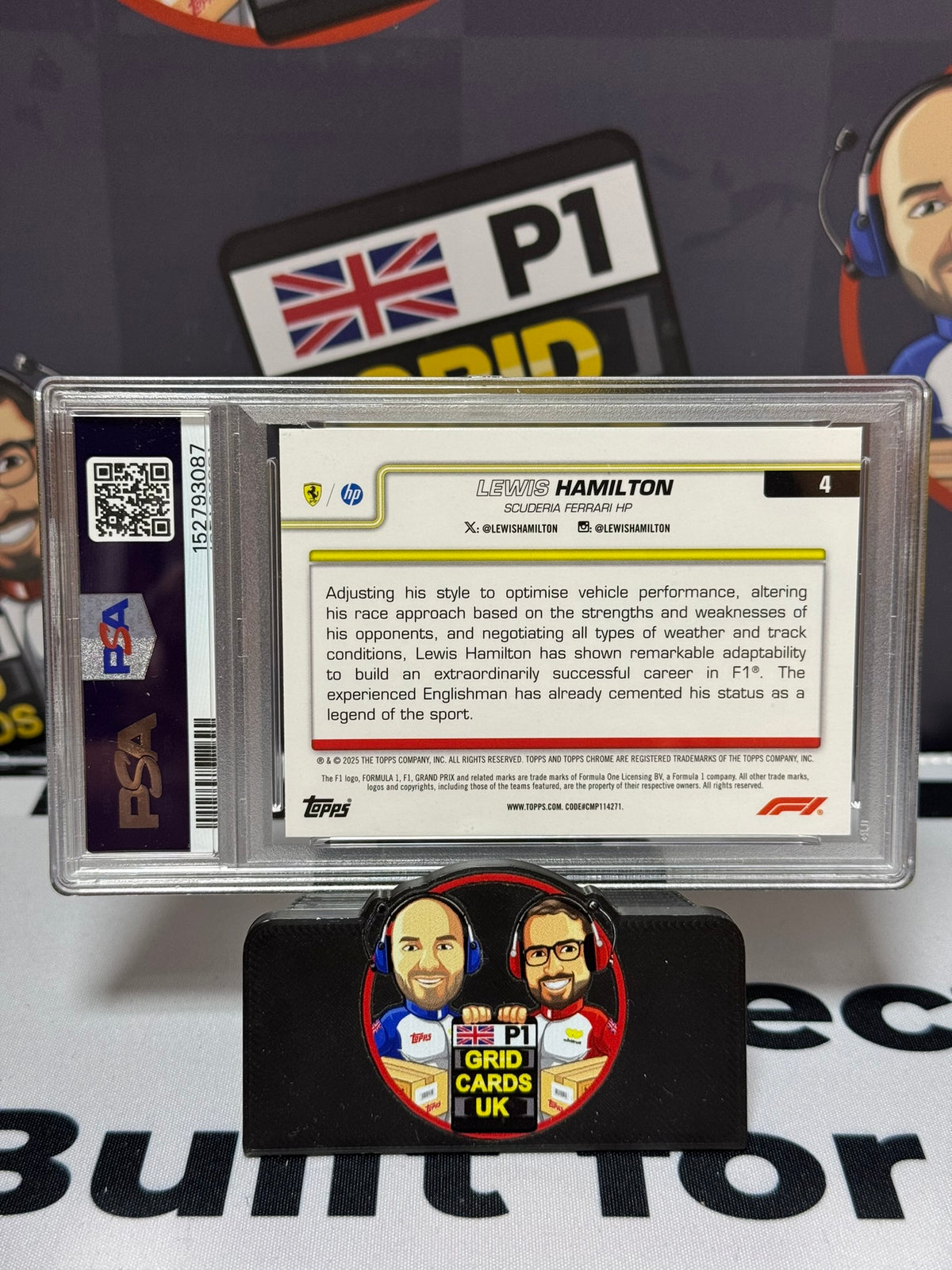 Lewis Hamilton Ferrari Portrait LOGOFRACTOR - Topps 2025 Chrome - PSA 10