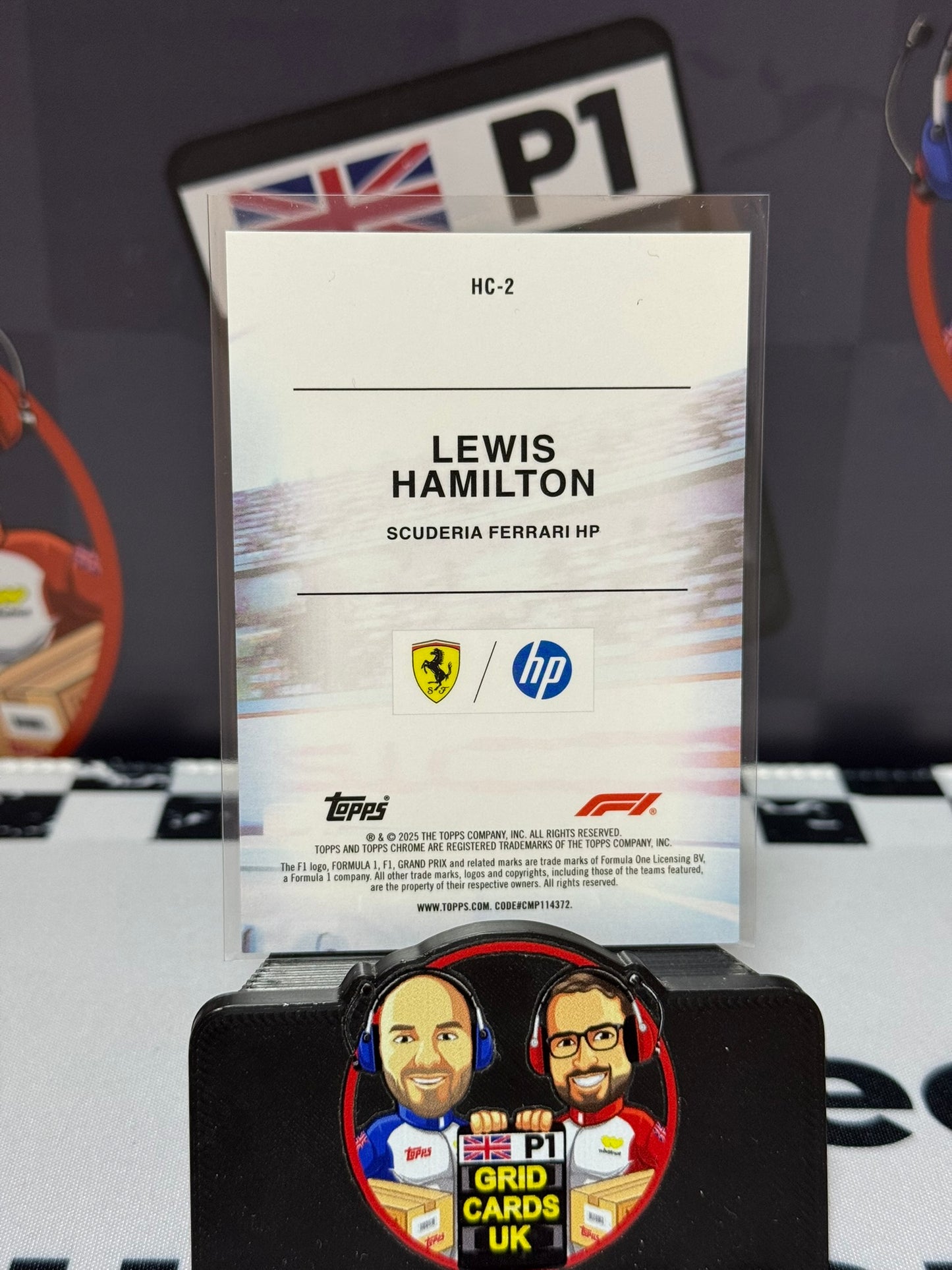 Lewis Hamilton Helmet Collection GOLD 42/50 - Topps 2025 Chrome Logofractor