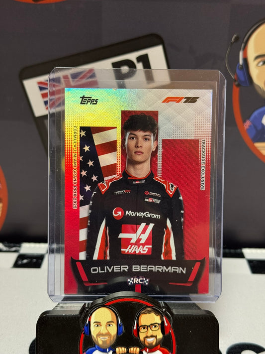 Oliver Bearman RED Rookie RC - Topps 2025 Miami Grand Prix Trackside Exclusive
