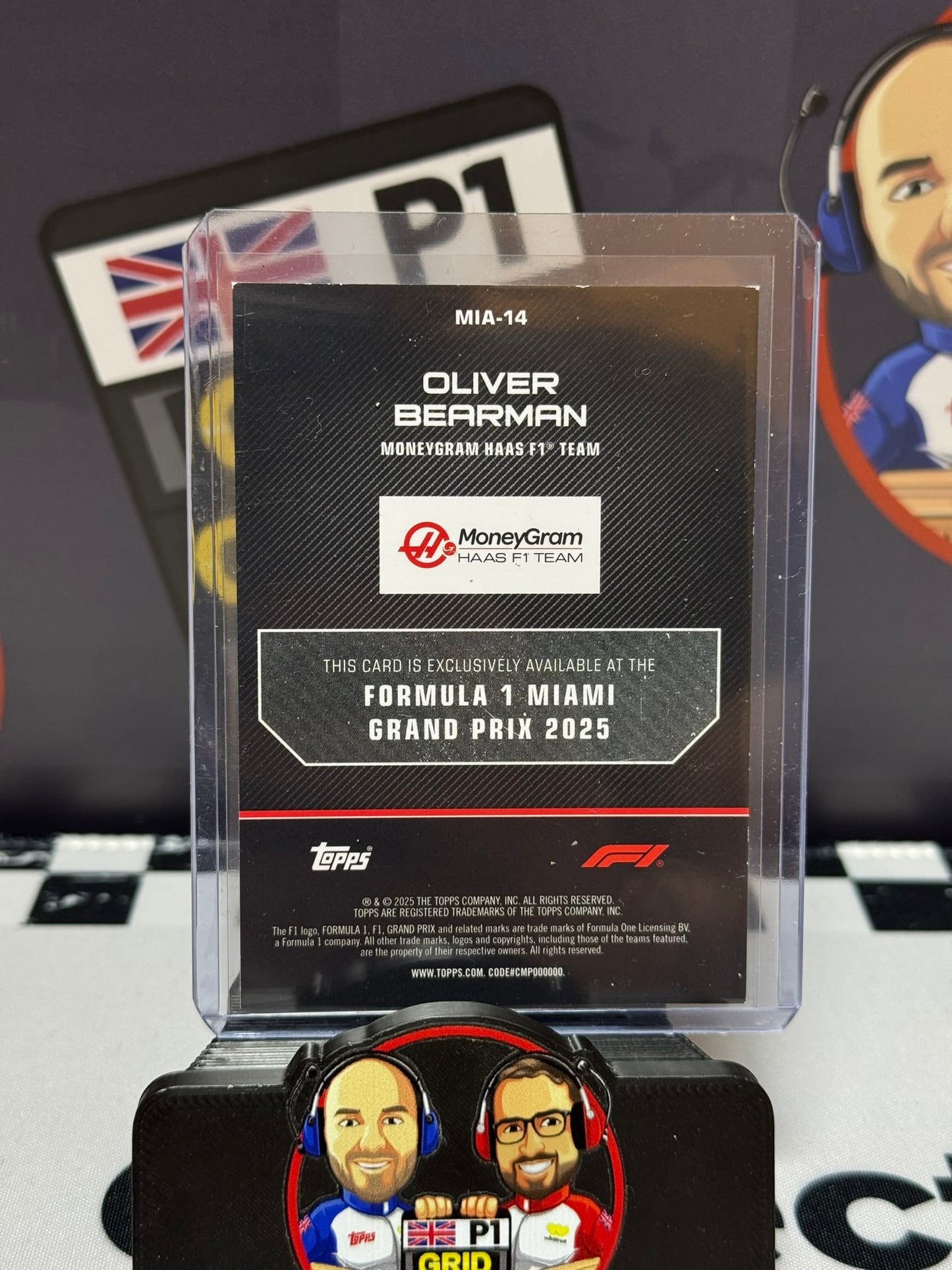 Oliver Bearman RED Rookie RC - Topps 2025 Miami Grand Prix Trackside Exclusive