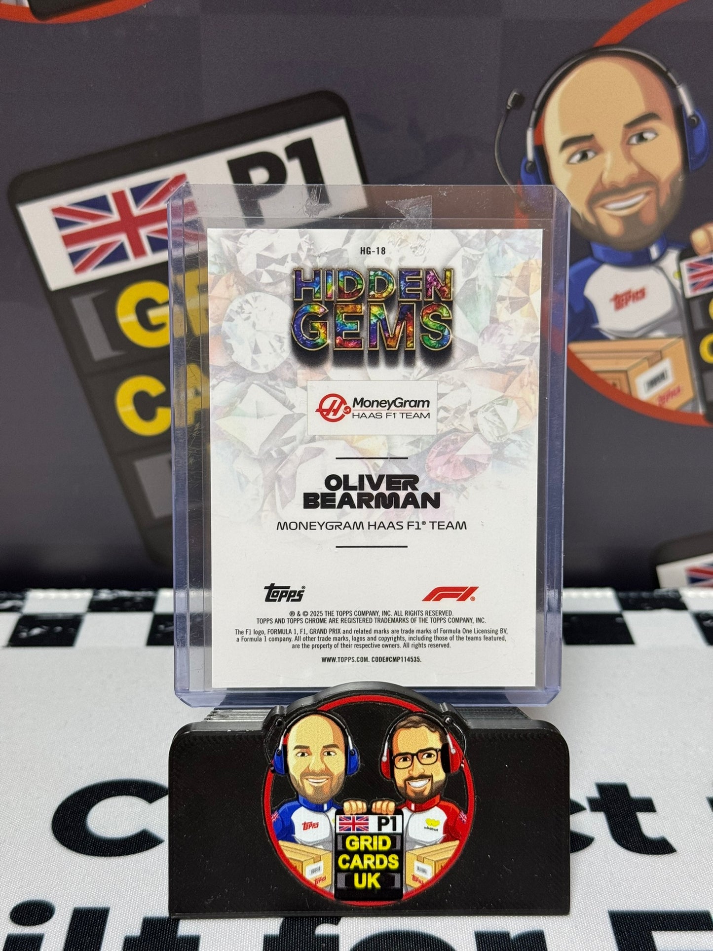 Oliver Bearman Hidden Gems Rookie RC - Topps 2025 Chrome