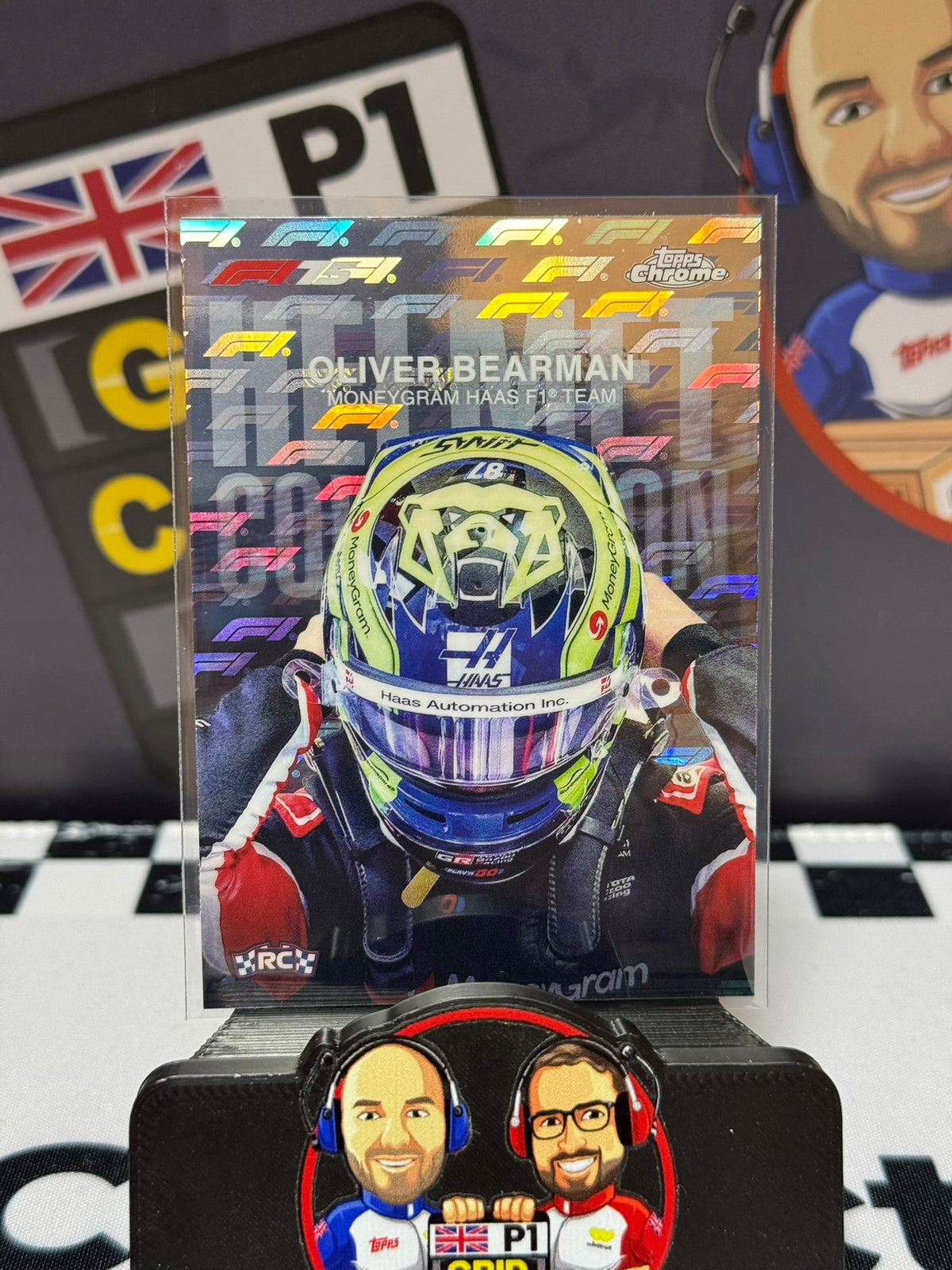 Oliver Bearman Helmet Collection LOGOFRACTOR Rookie RC - Topps 2025 Chrome