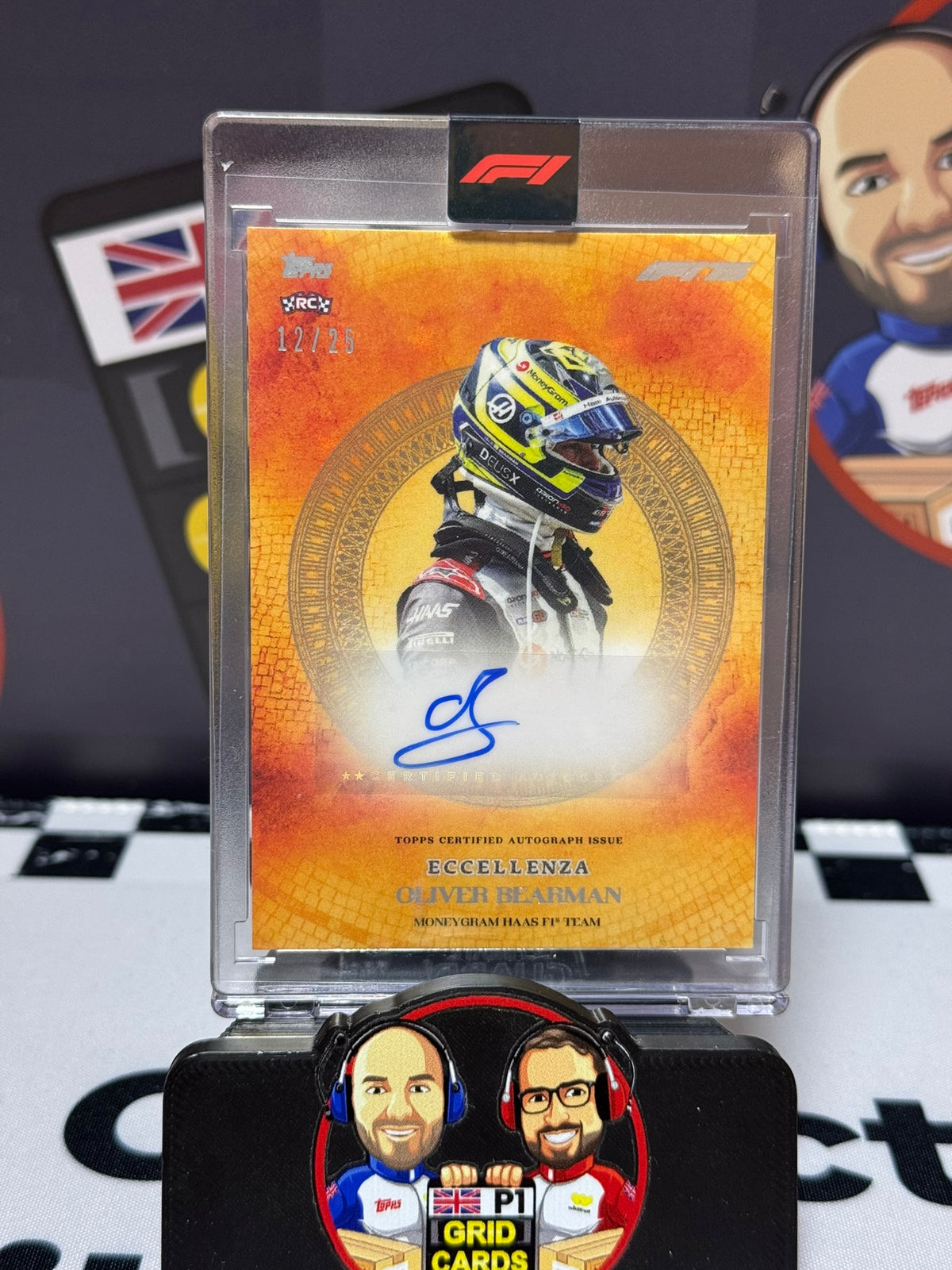 Oliver Bearman AUTO ORANGE 12/25 Rookie RC - Topps 2025 Eccellenza