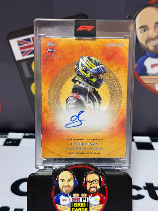 Oliver Bearman AUTO ORANGE 12/25 Rookie RC - Topps 2025 Eccellenza