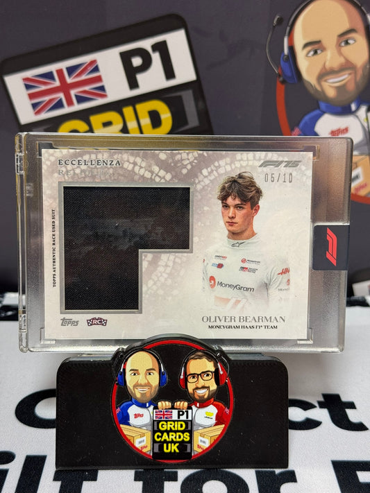 Oliver Bearman Race-Used Suit Relic BLACK 05/10 Rookie RC - Topps 2025 Eccellenza