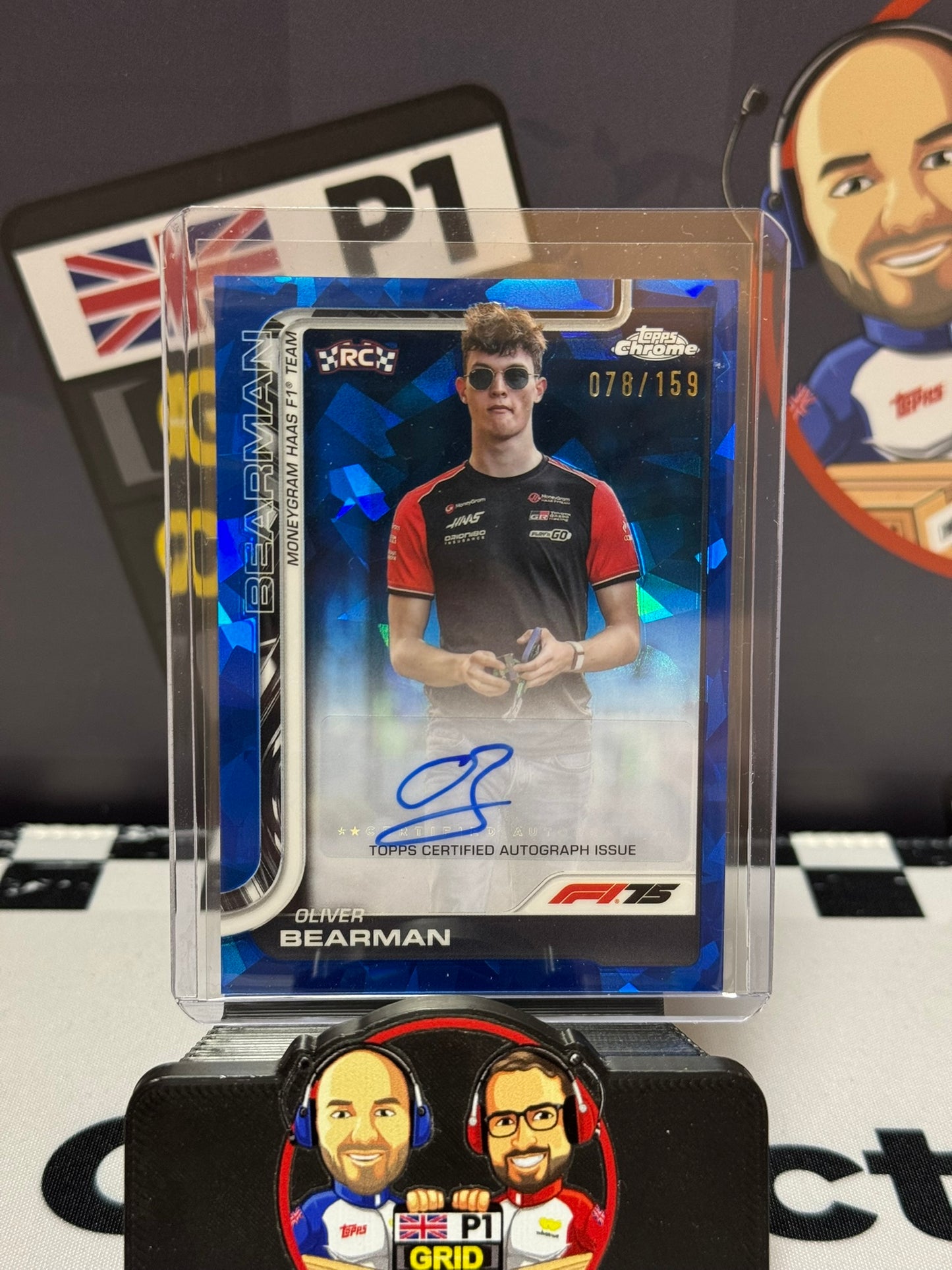 Oliver Bearman AUTO 078/159 Rookie RC - Topps 2025 Chrome Sapphire