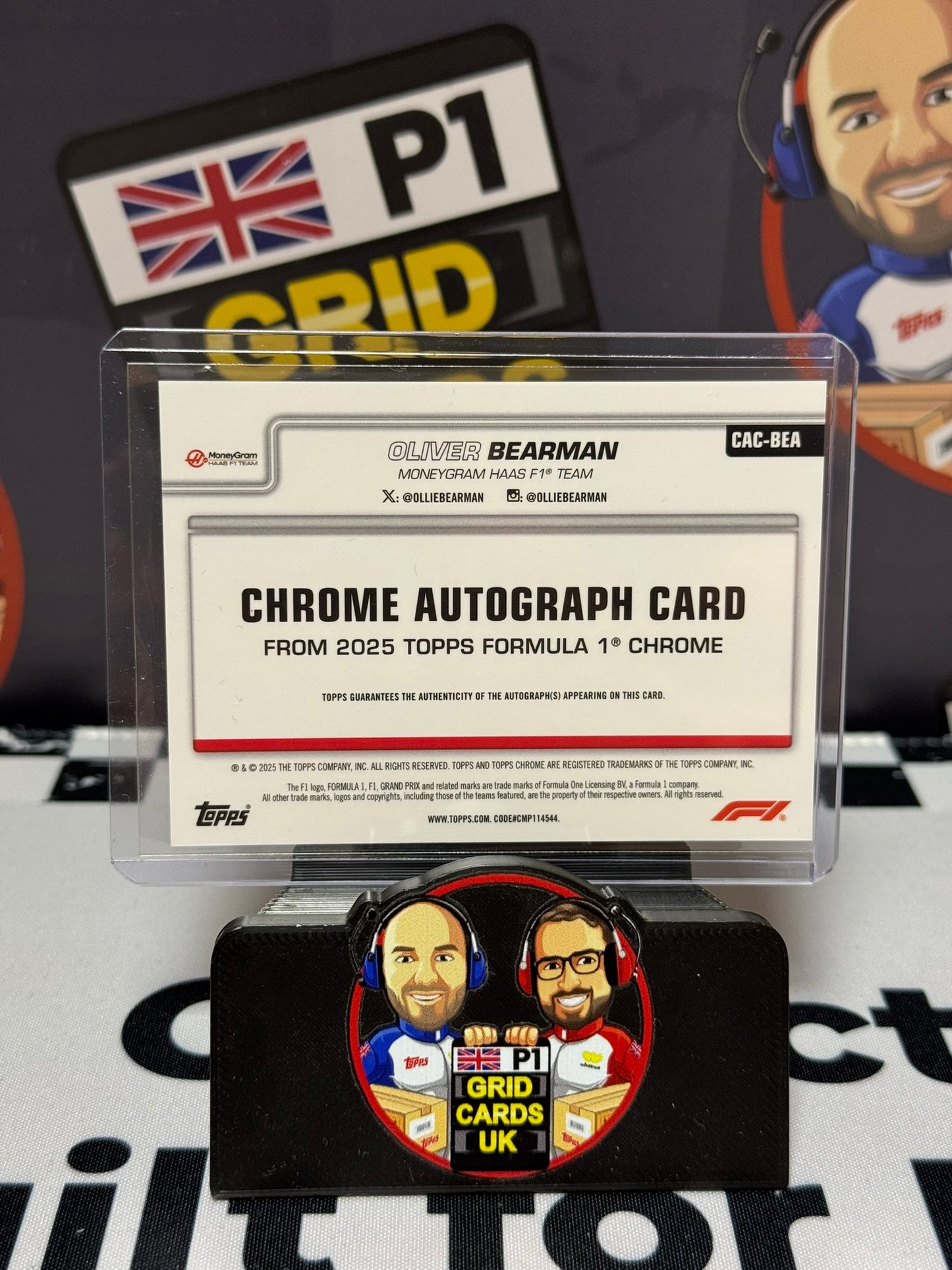 Oliver Bearman AUTO 078/159 Rookie RC - Topps 2025 Chrome Sapphire