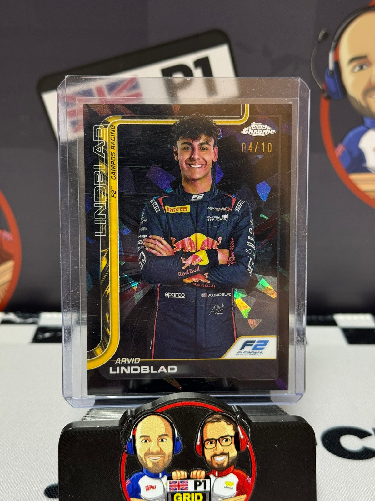 Arvid Lindblad F2 Portrait BLACK 04/10 - Topps 2025 Chrome Sapphire