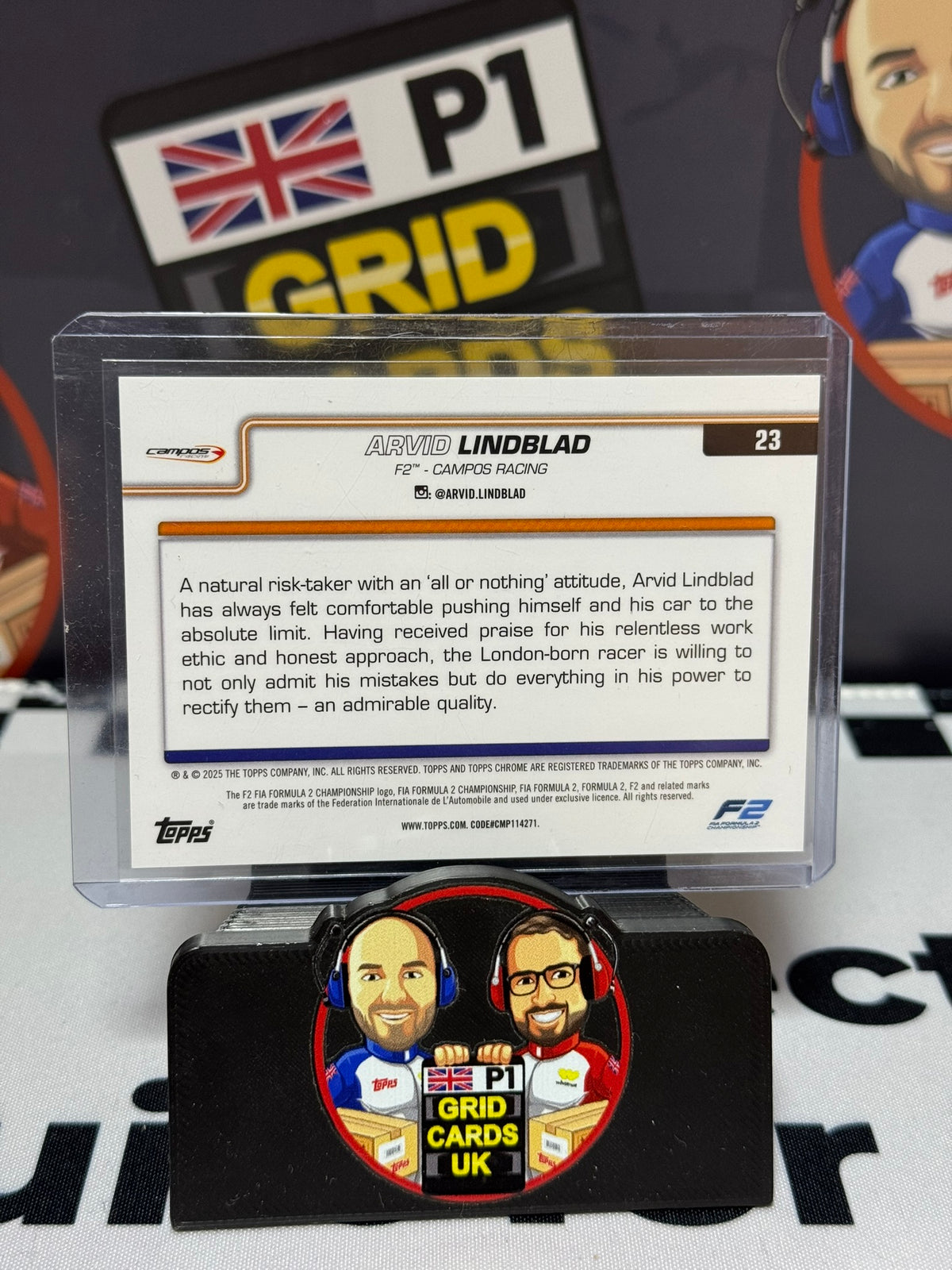 Arvid Lindblad F2 Portrait BLACK 04/10 - Topps 2025 Chrome Sapphire