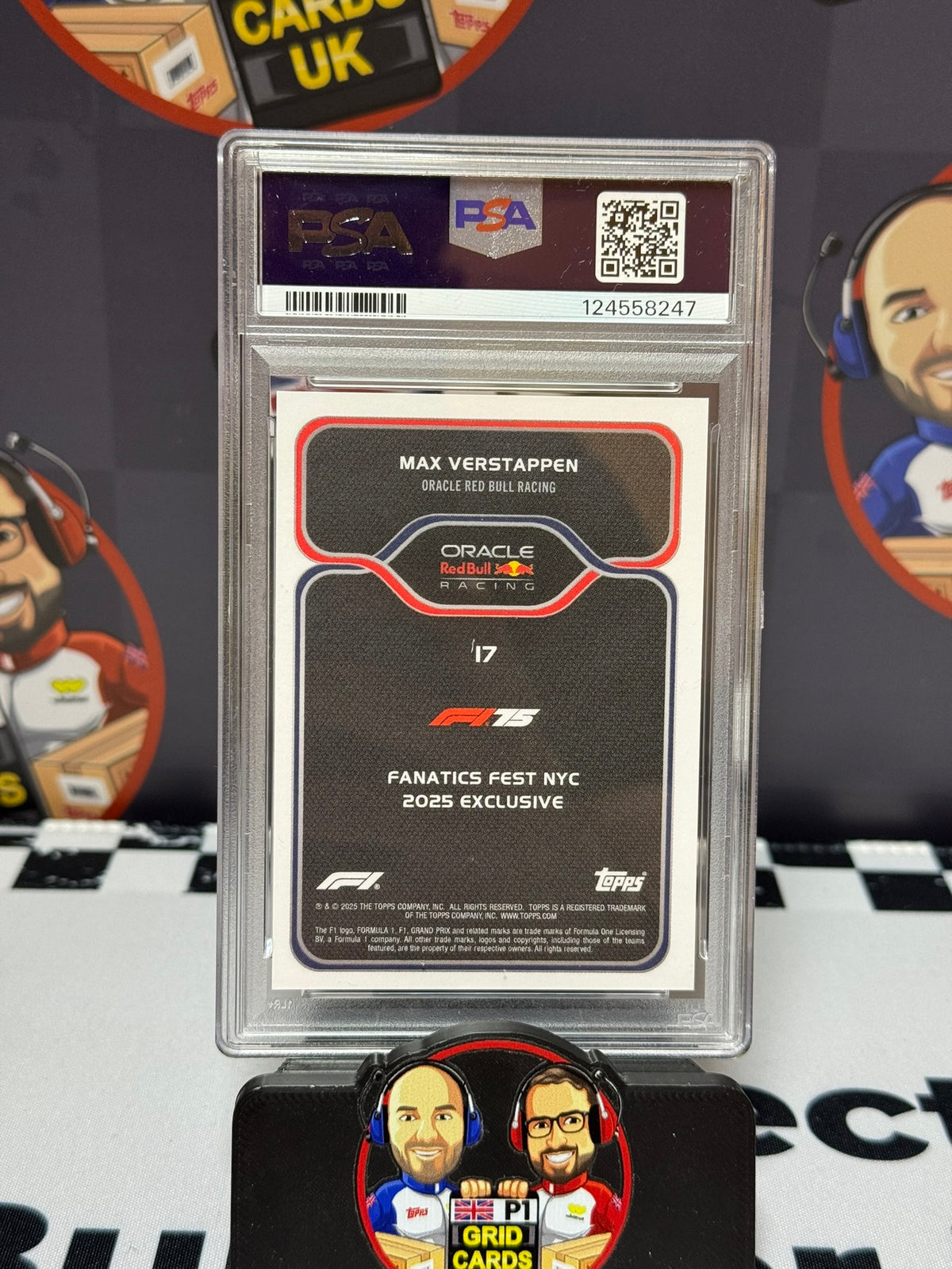 Max Verstappen Portrait TAXI CHECK GOLD 32/50 - Topps 2025 Fanatics Fest NYC - PSA 9