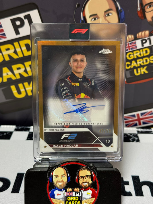Isack Hadjar F2 AUTO GOLD 47/50 - Topps 2023 Chrome
