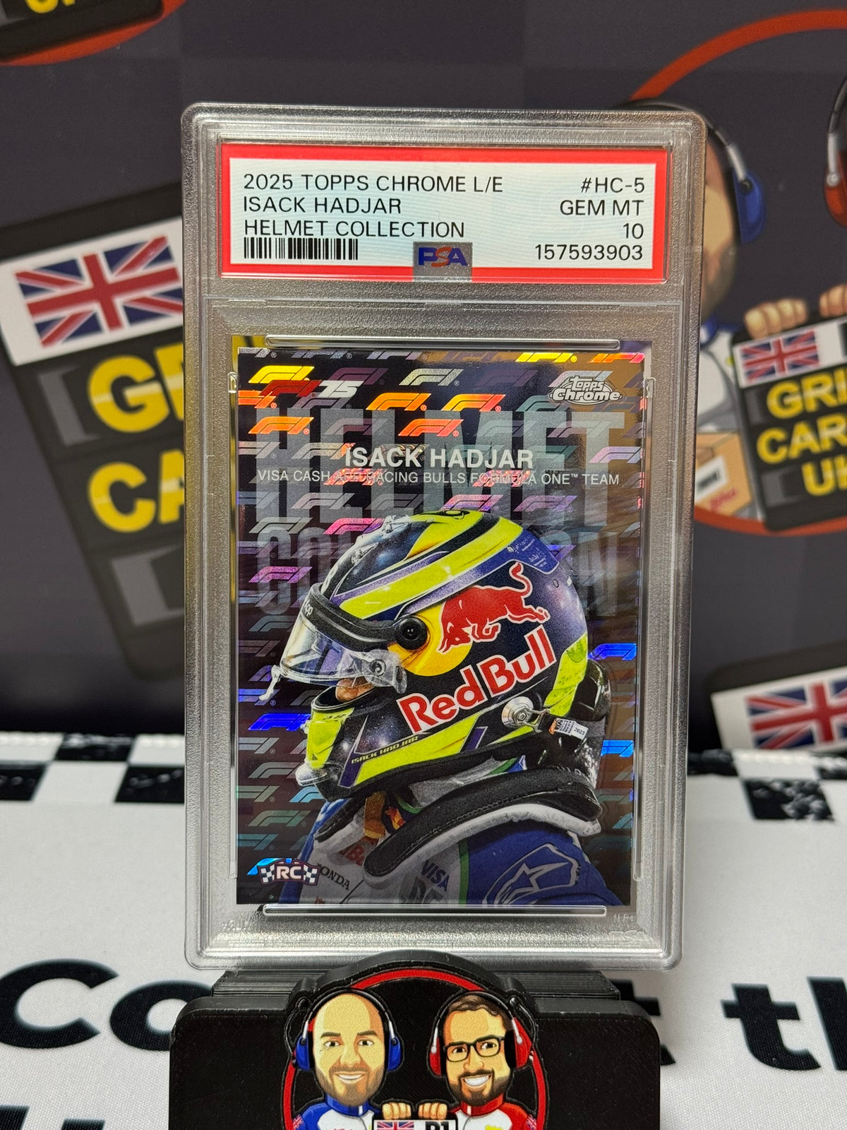 Isack Hadjar Helmet Collection LOGOFRACTOR Rookie RC - Topps 2025 Chrome - PSA 10