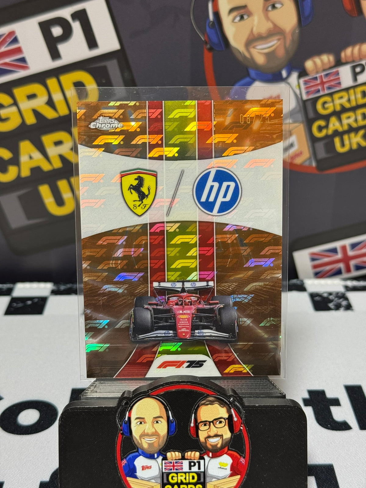 Scuderia Ferrari HP Team Logo ORANGE LOGOFRACTOR 08/25 - Topps 2025 Chrome