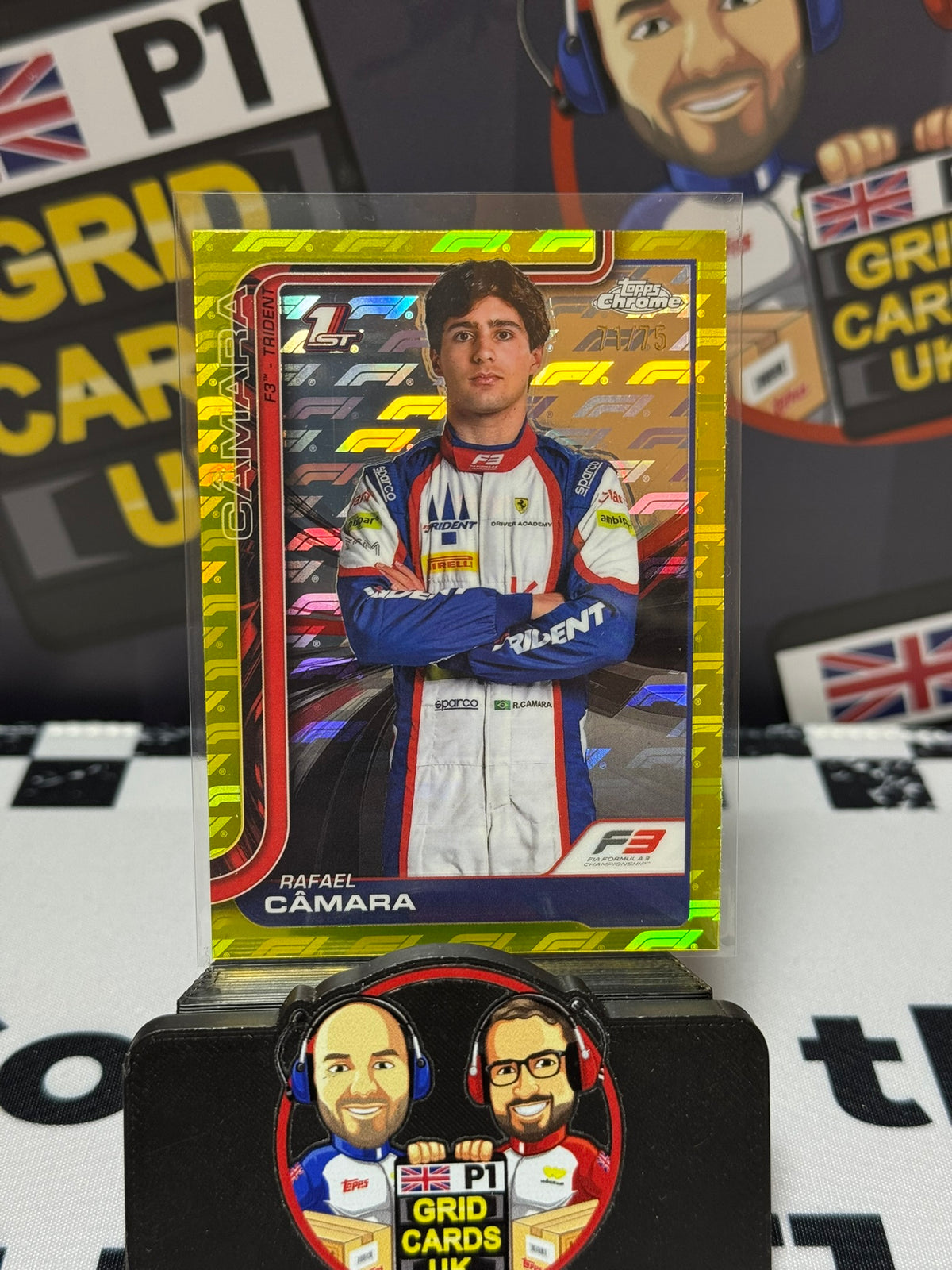 Rafael Camara F3 Portrait YELLOW LOGOFRACTOR 11/75 1st - Topps 2025 Chrome