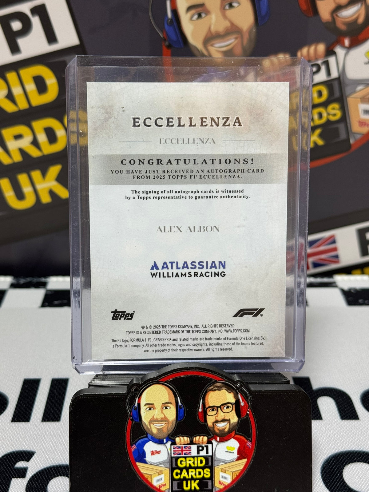 Alex Albon AUTO BLACK 03/10 - Topps 2025 Eccellenza