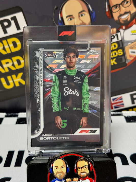 Gabriel Bortoleto Portrait BLACK LOGOFRACTOR 07/10 Rookie RC - Topps 2025 Chrome
