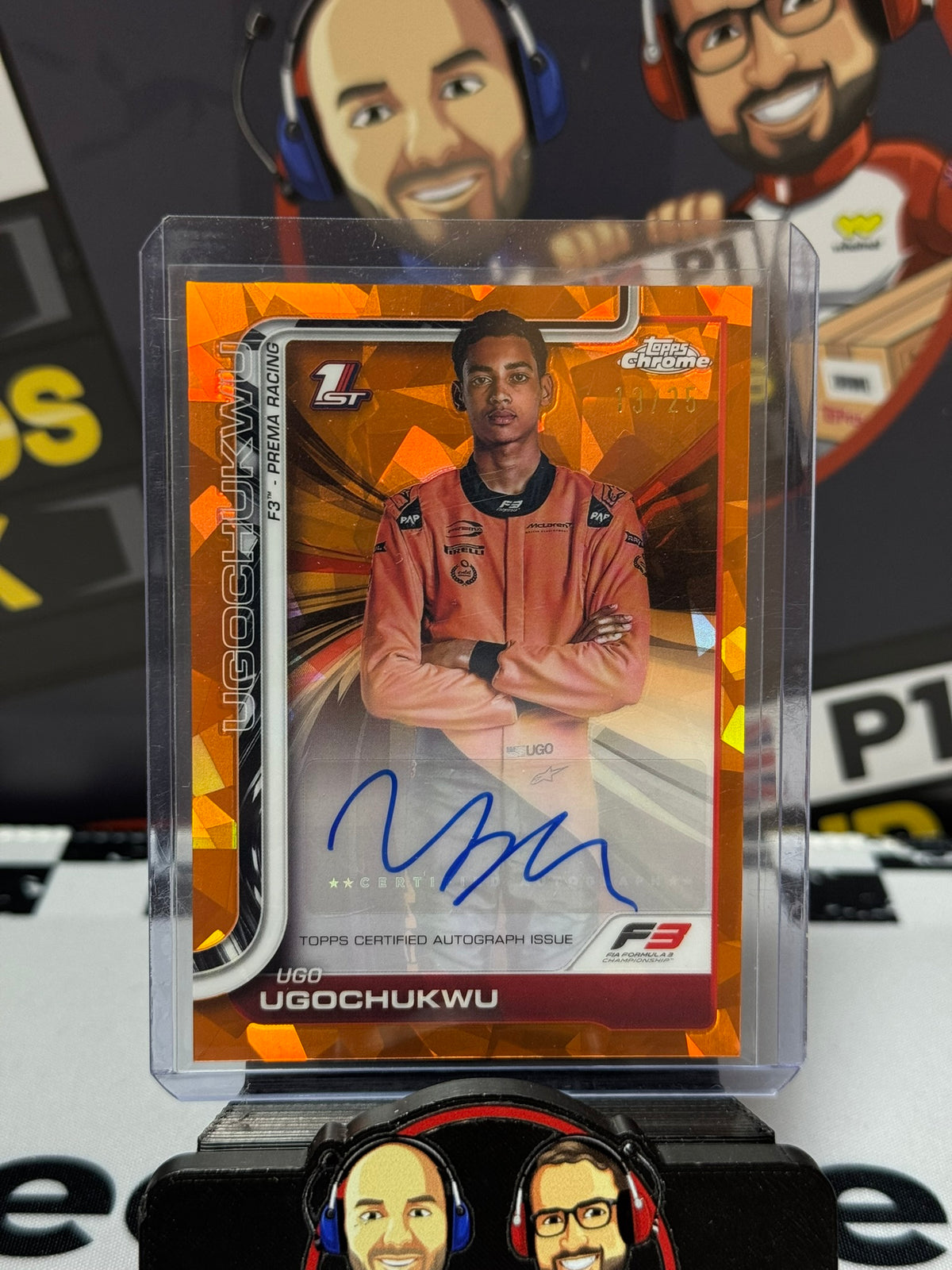 Ugo Ugochukwu F3 AUTO ORANGE SAPPHIRE 13/25 1st - Topps 2025 Chrome